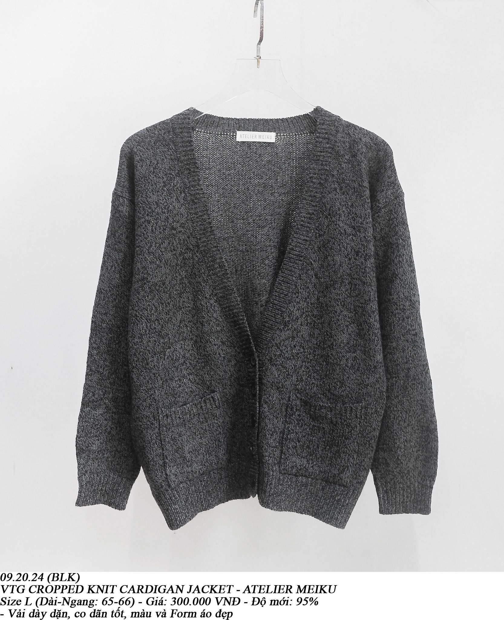 09.20.24 - VTG CROPPED KNIT CARDIGAN JACKET - ATELIER MEIKU