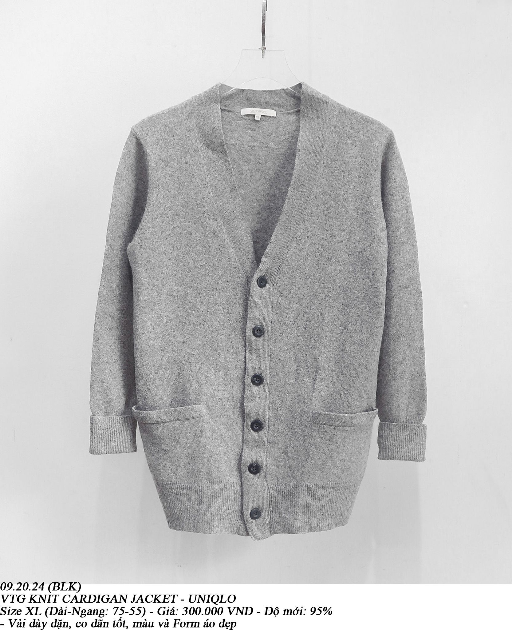 09.20.24 - VTG KNIT CARDIGAN JACKET - UNIQLO