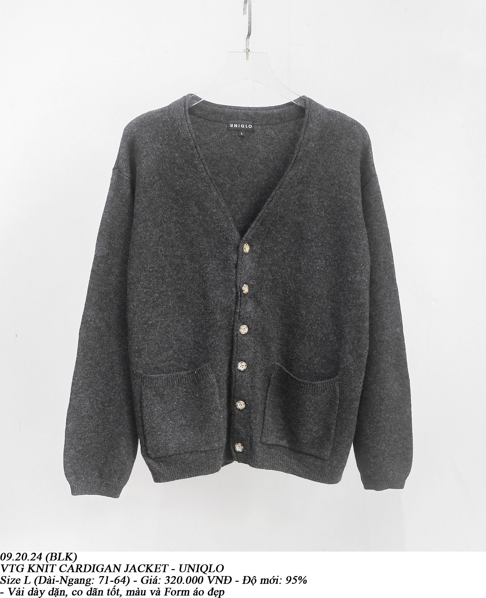 09.20.24 - VTG KNIT CARDIGAN JACKET - UNIQLO