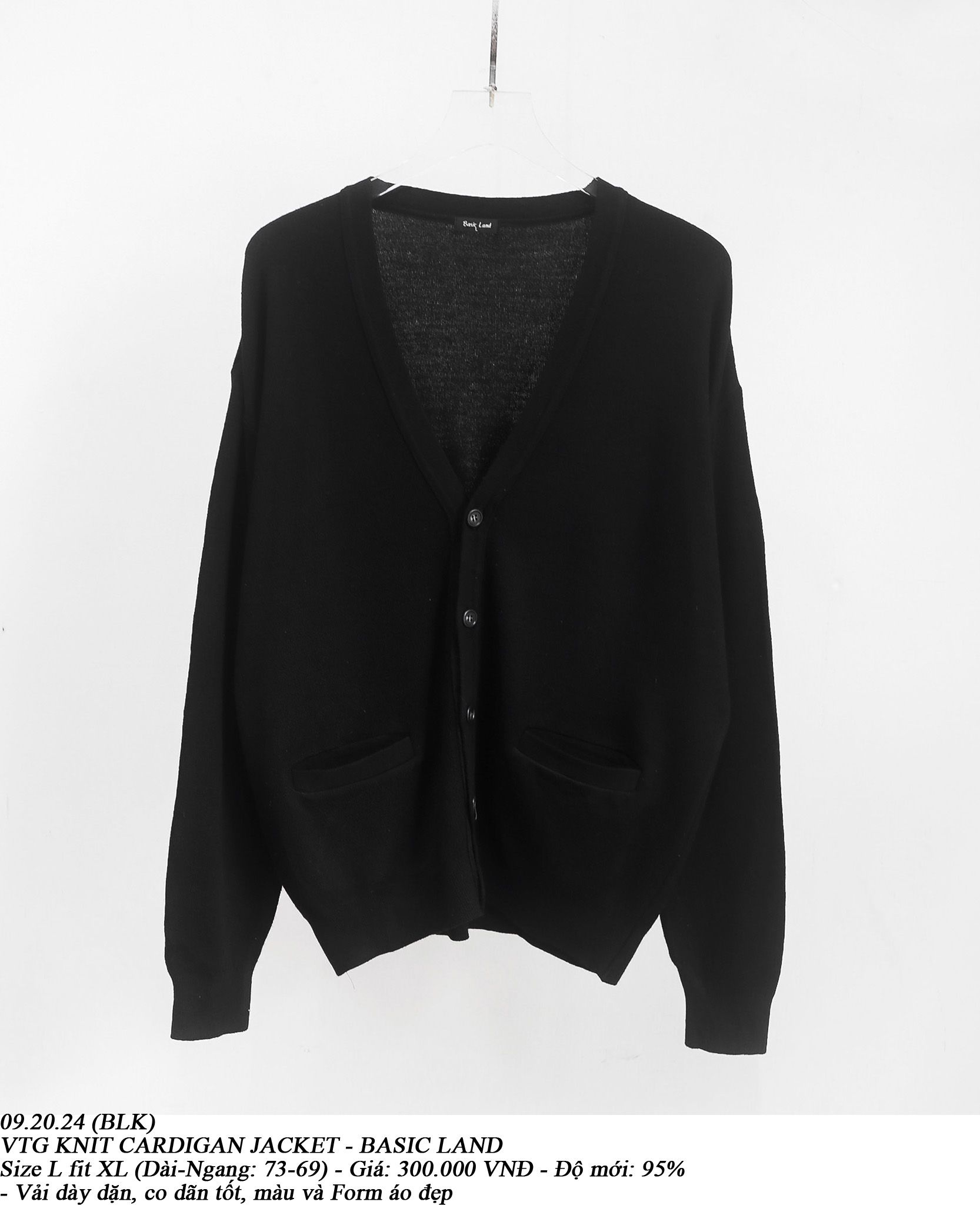09.20.24 - VTG KNIT CARDIGAN JACKET - BASIC LAND
