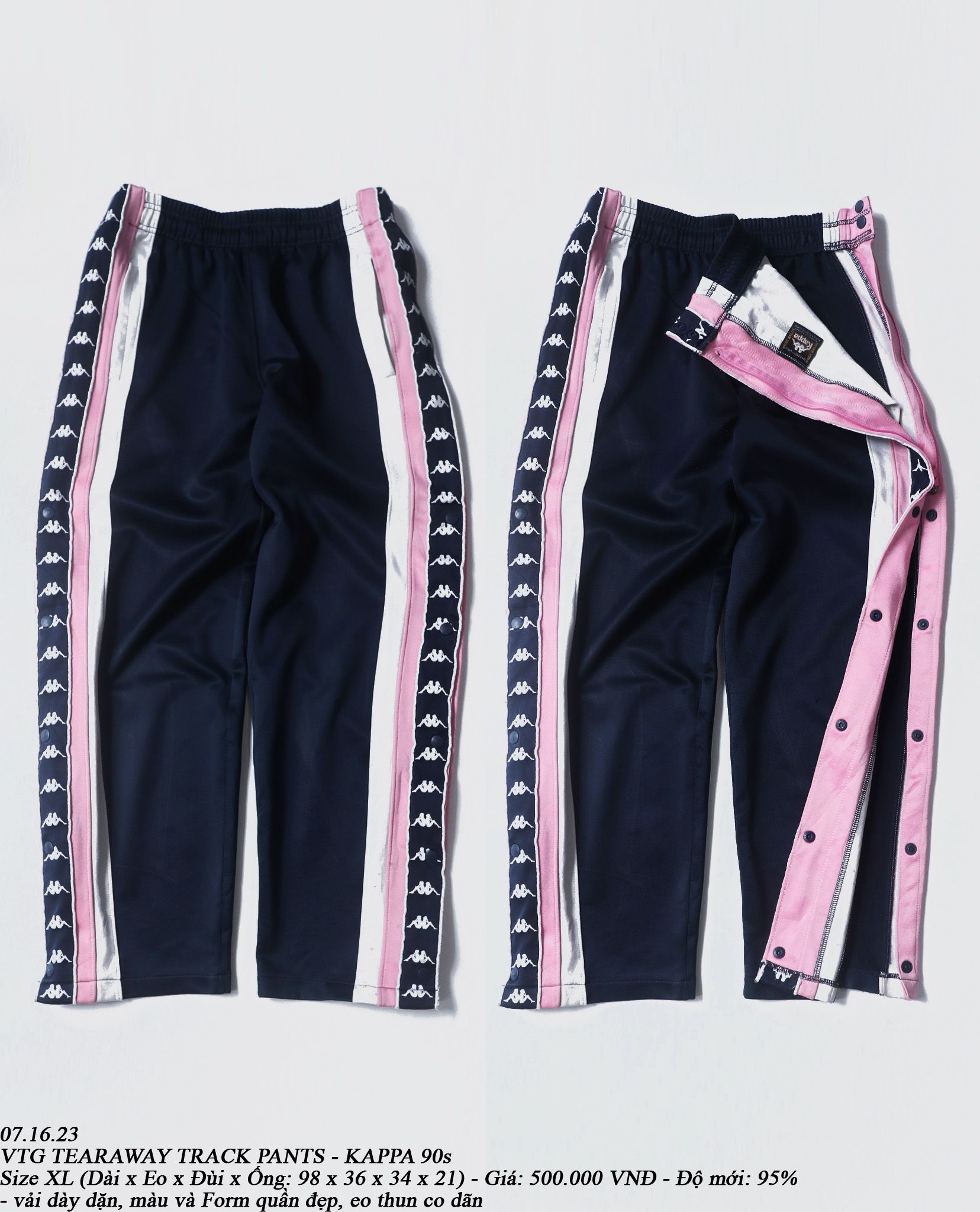 07.16.23 - VTG TEARAWAY TRACK PANTS - KAPPA 90s