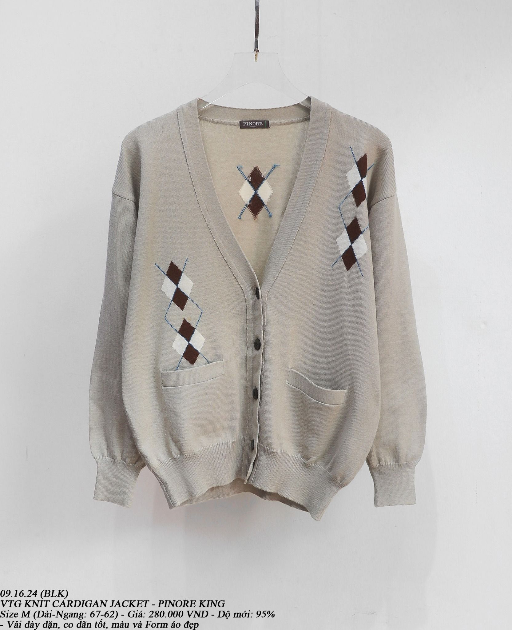 09.16.24 - VTG KNIT CARDIGAN JACKET - PINORE KING