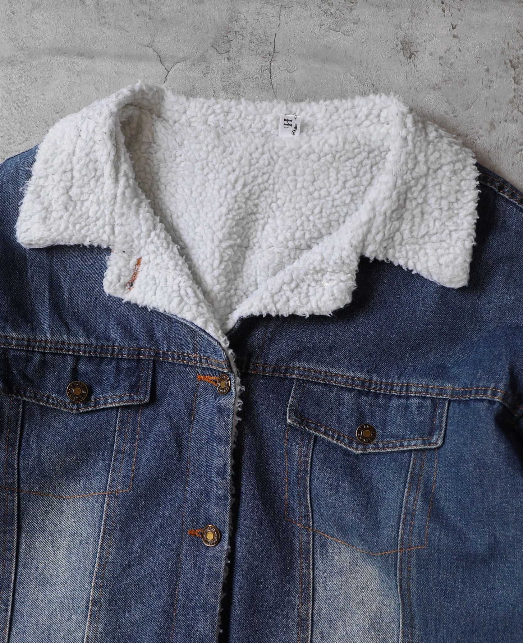 10.29.23 - VTG SHERPA LINED DENIM COAT JACKET - HYG