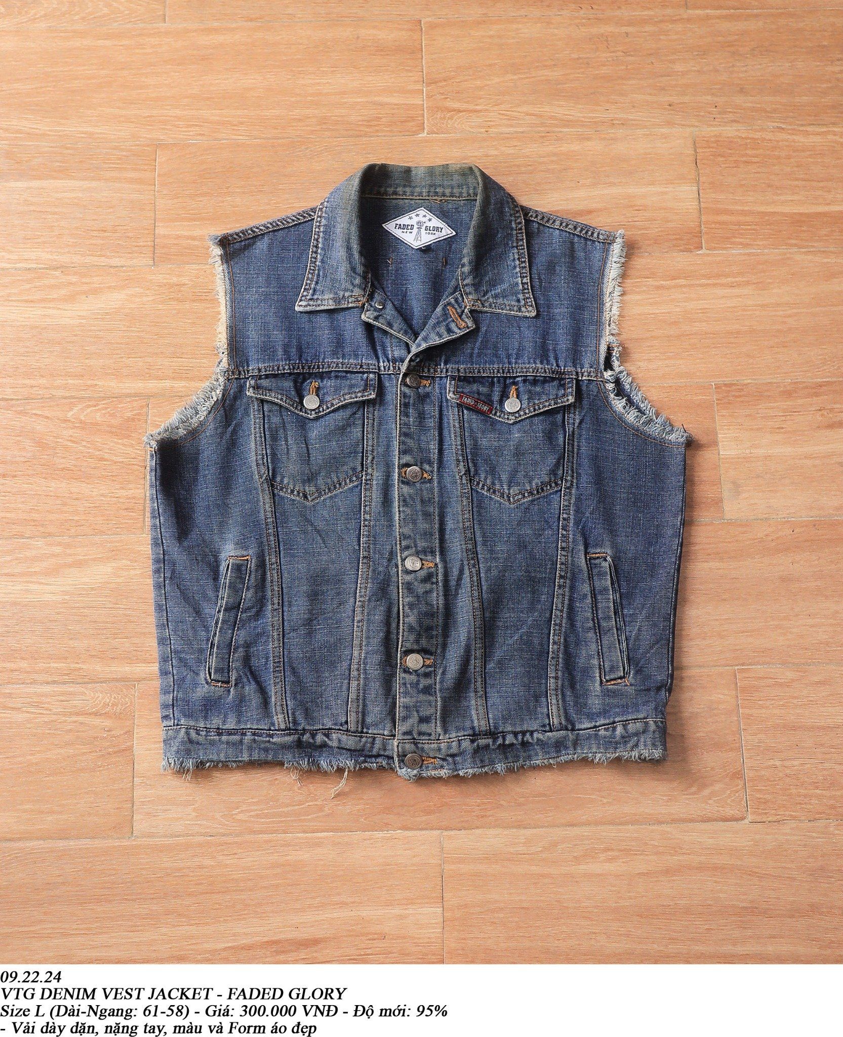 09.22.24 - VTG DENIM VEST JACKET - FADED GLORY