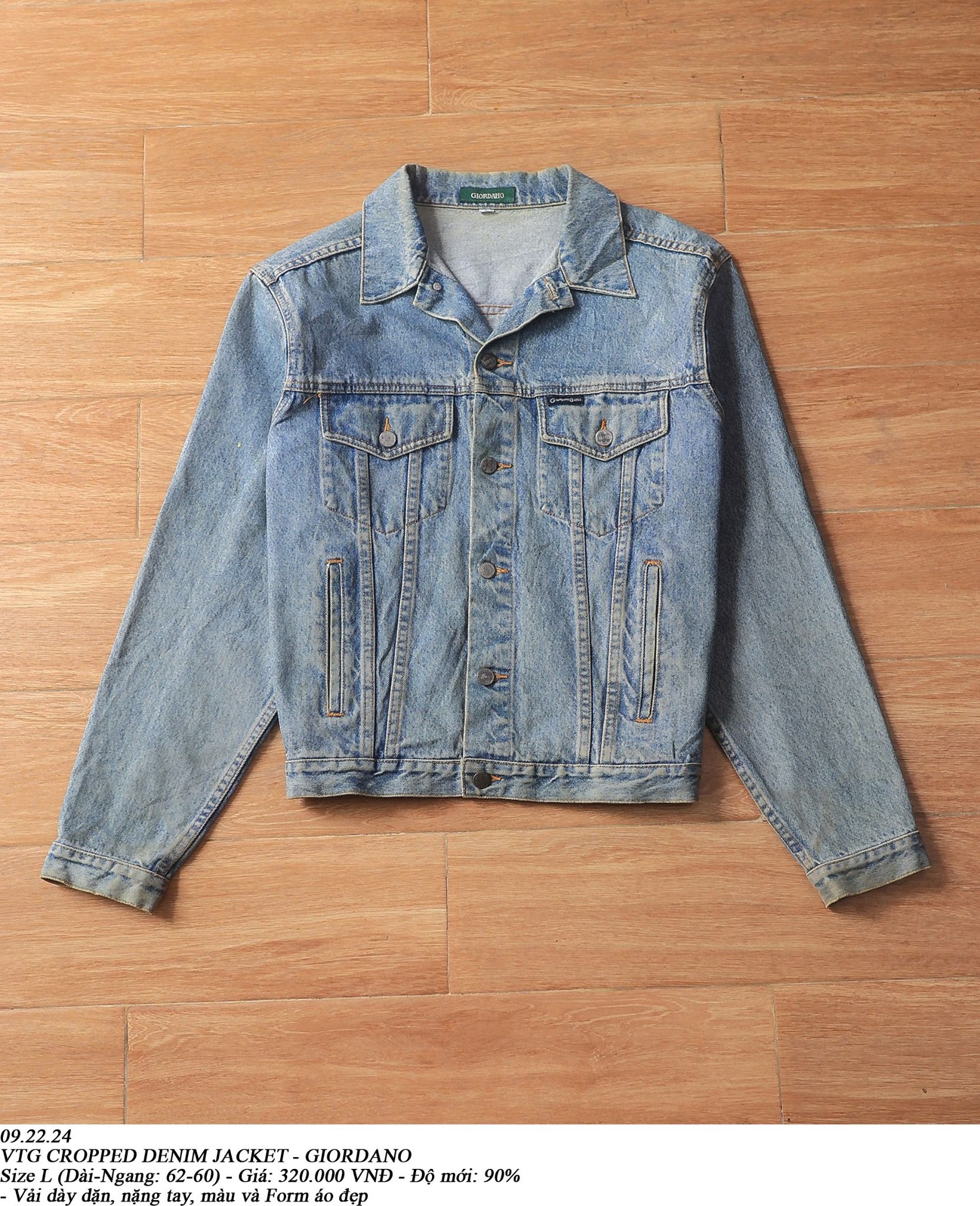 08.11.24 - VTG CROPPED DENIM JACKET - GIORDANO