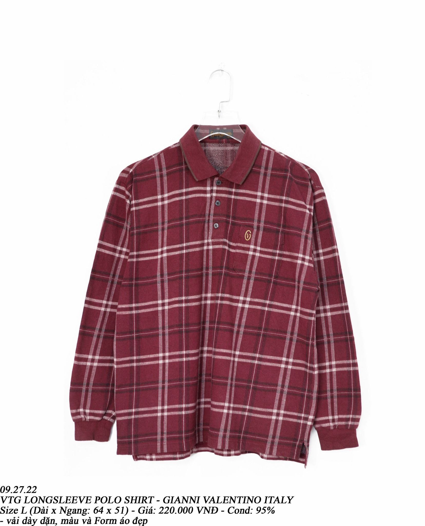 09.27.22 - VTG LONGSLEEVE POLO SHIRT - GIANNI VALENTINO ITALY