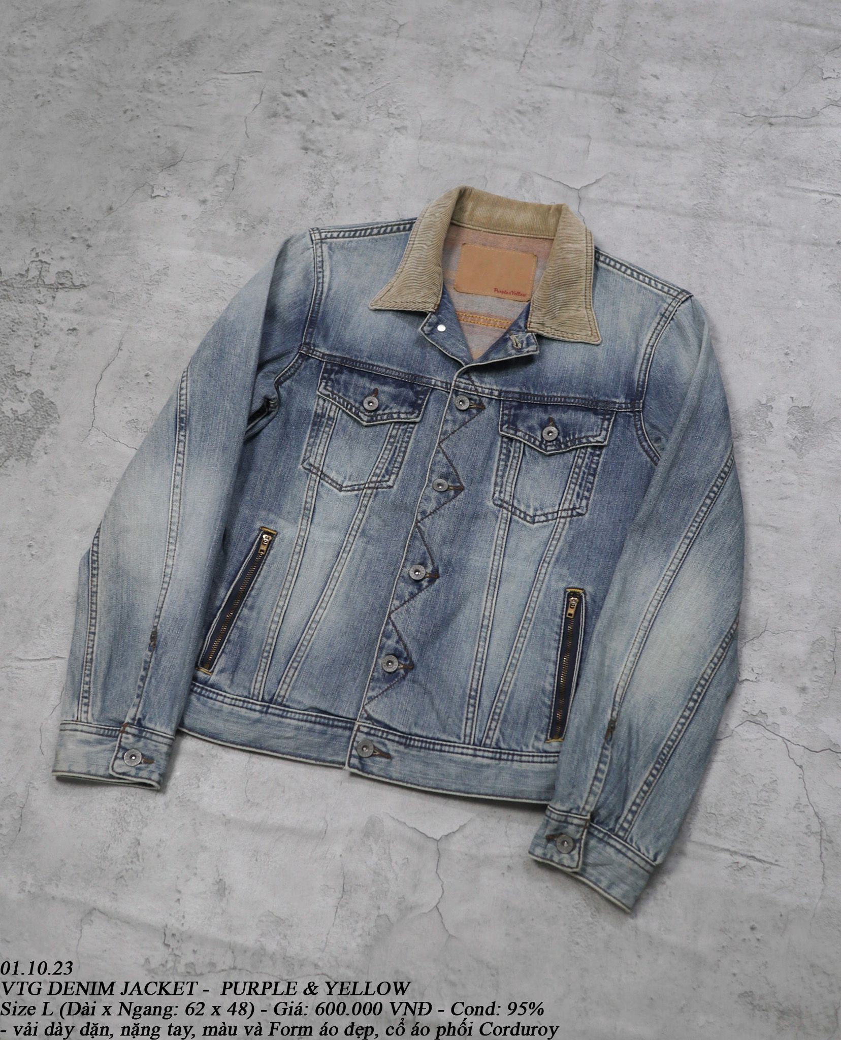 01.10.23 - VTG DENIM JACKET - PURPLE & YELLOW