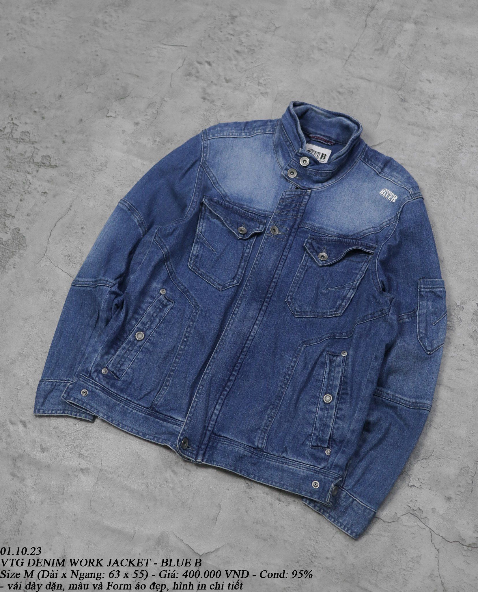 01.10.23 - VTG DENIM WORK JACKET - BLUE B