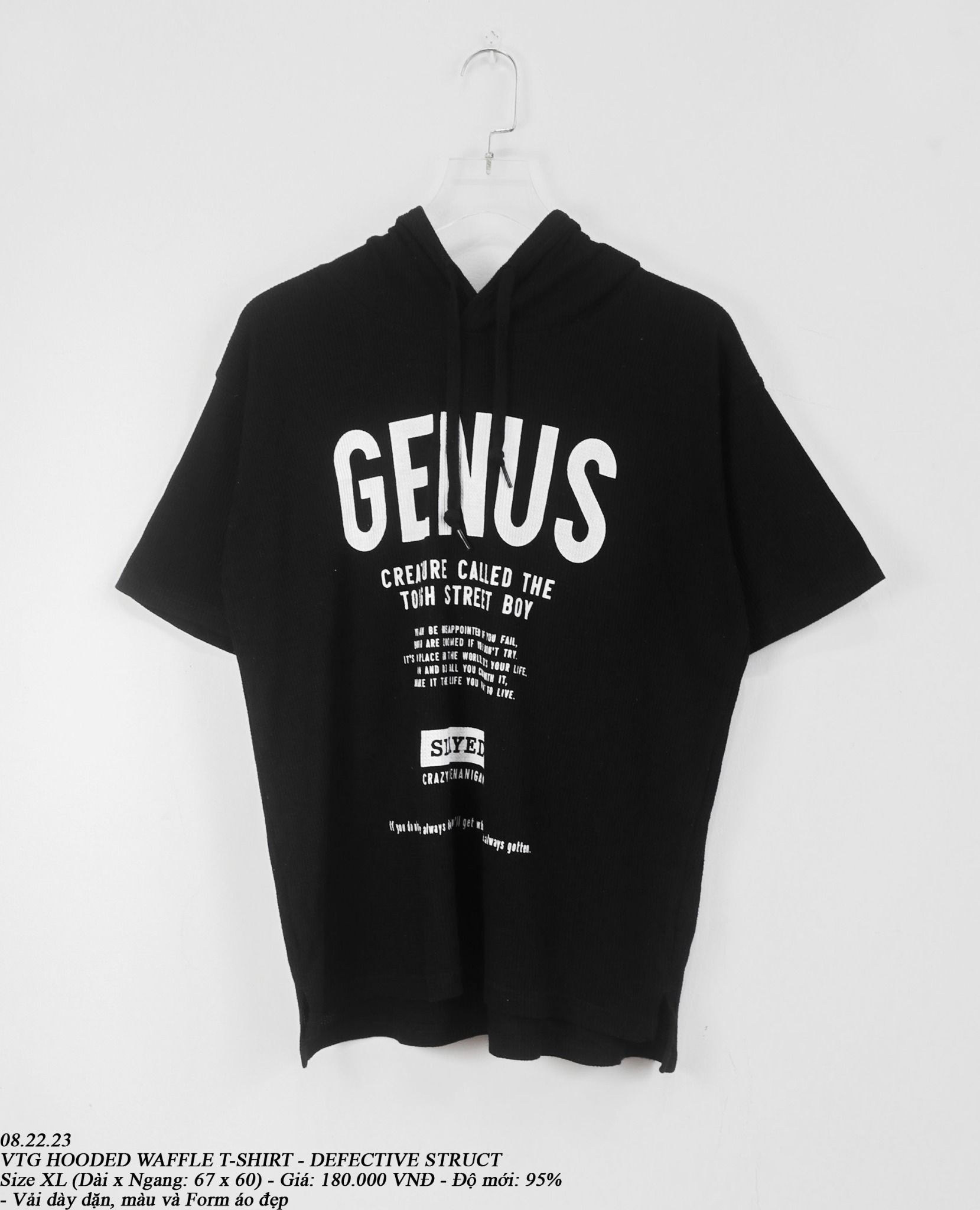 08.22.23 - VTG HOODED WAFFLE T-SHIRT - DEFECTIVE STRUCT
