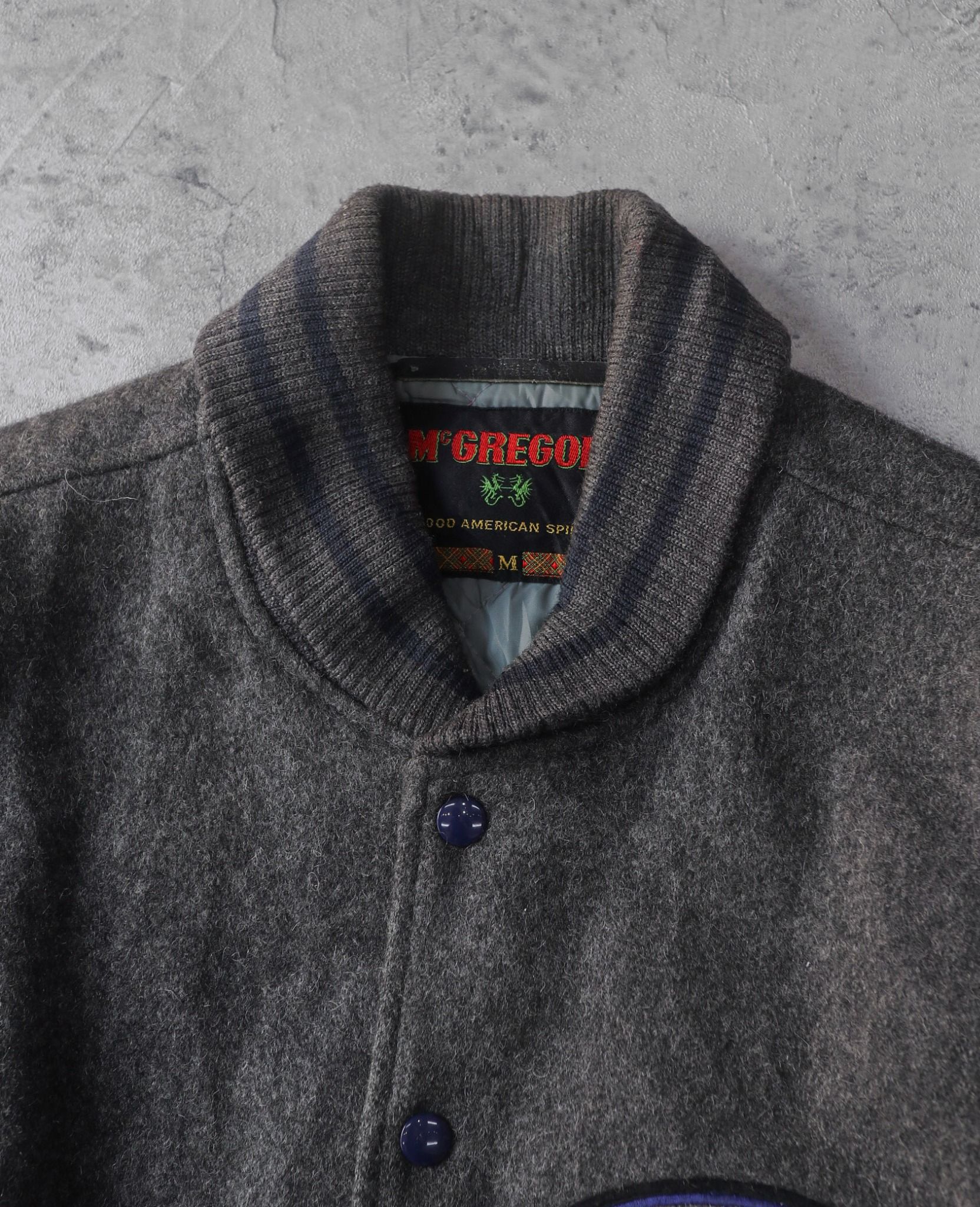 02.10.24 - VTG TEDDY WOOL VARSITY JACKET - McGREGOR 90s