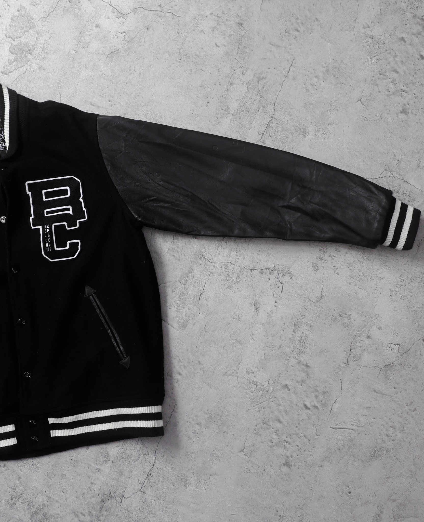 02.10.24 - VTG LEATHER SLEEVE WOOL VARSITY JACKET - ROLLING CRADLE