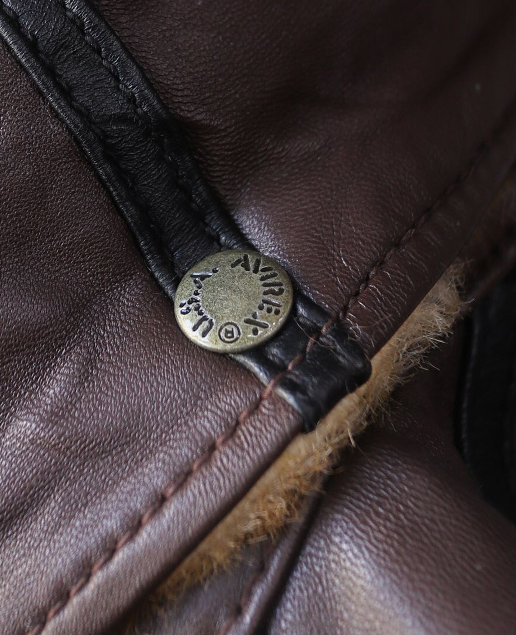 02.10.24 - VTG LEATHER COAT HOODED JACKET -AVIREX