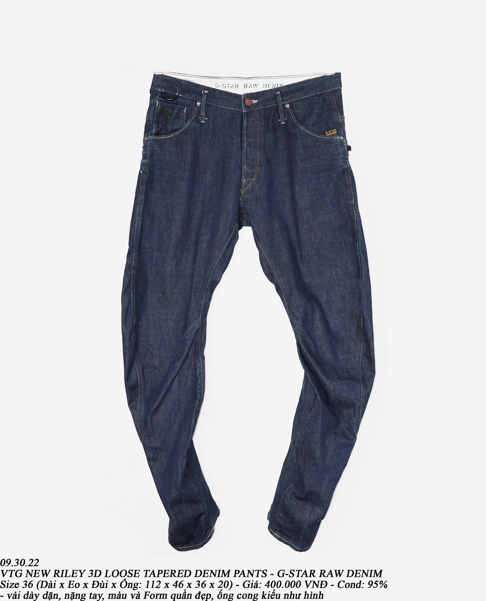 09.30.22 - VTG NEW RILEY 3D LOOSE TAPERED DENIM PANTS - G-STAR RAW DENIM