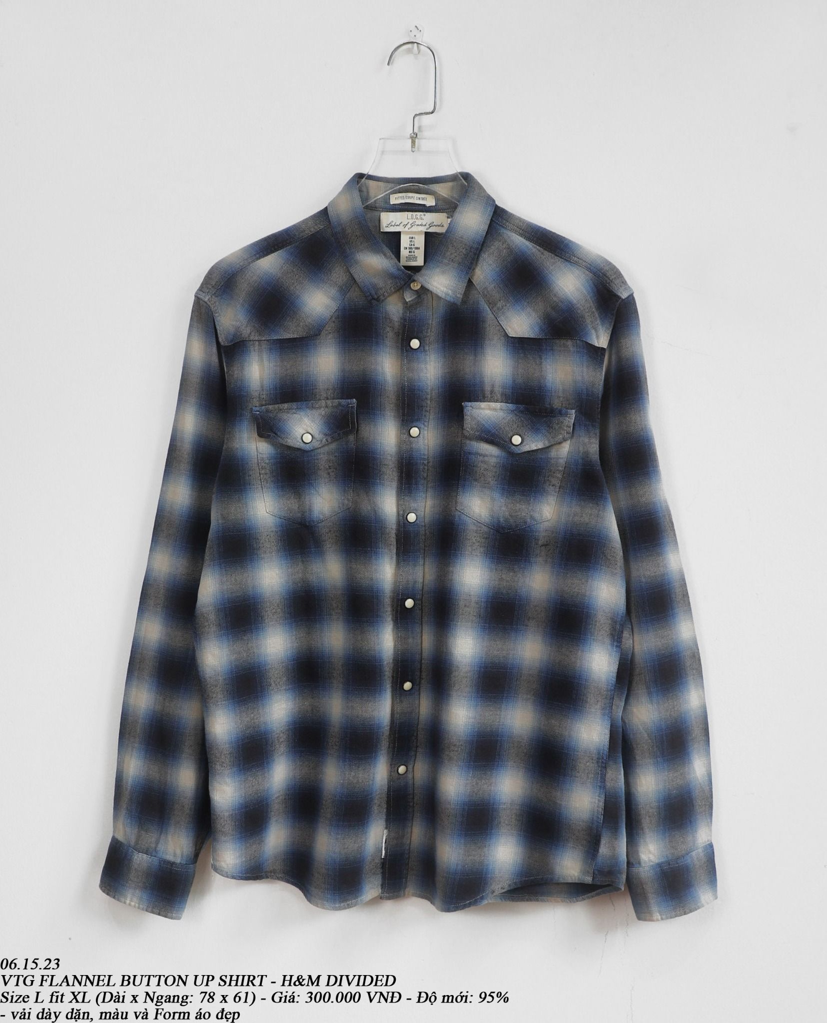 06.15.23 - VTG FLANNEL BUTTON UP SHIRT - H&M DIVIDED