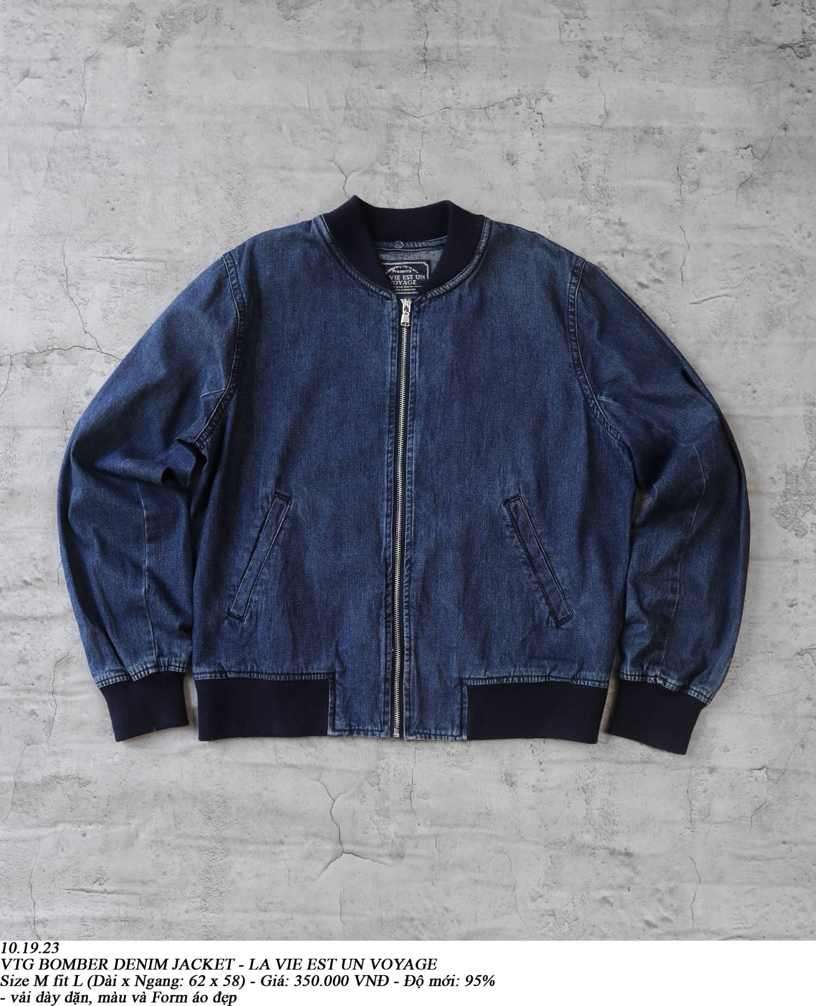 10.19.23 - VTG BOMBER DENIM JACKET - LA VIE EST UN VOYAGE