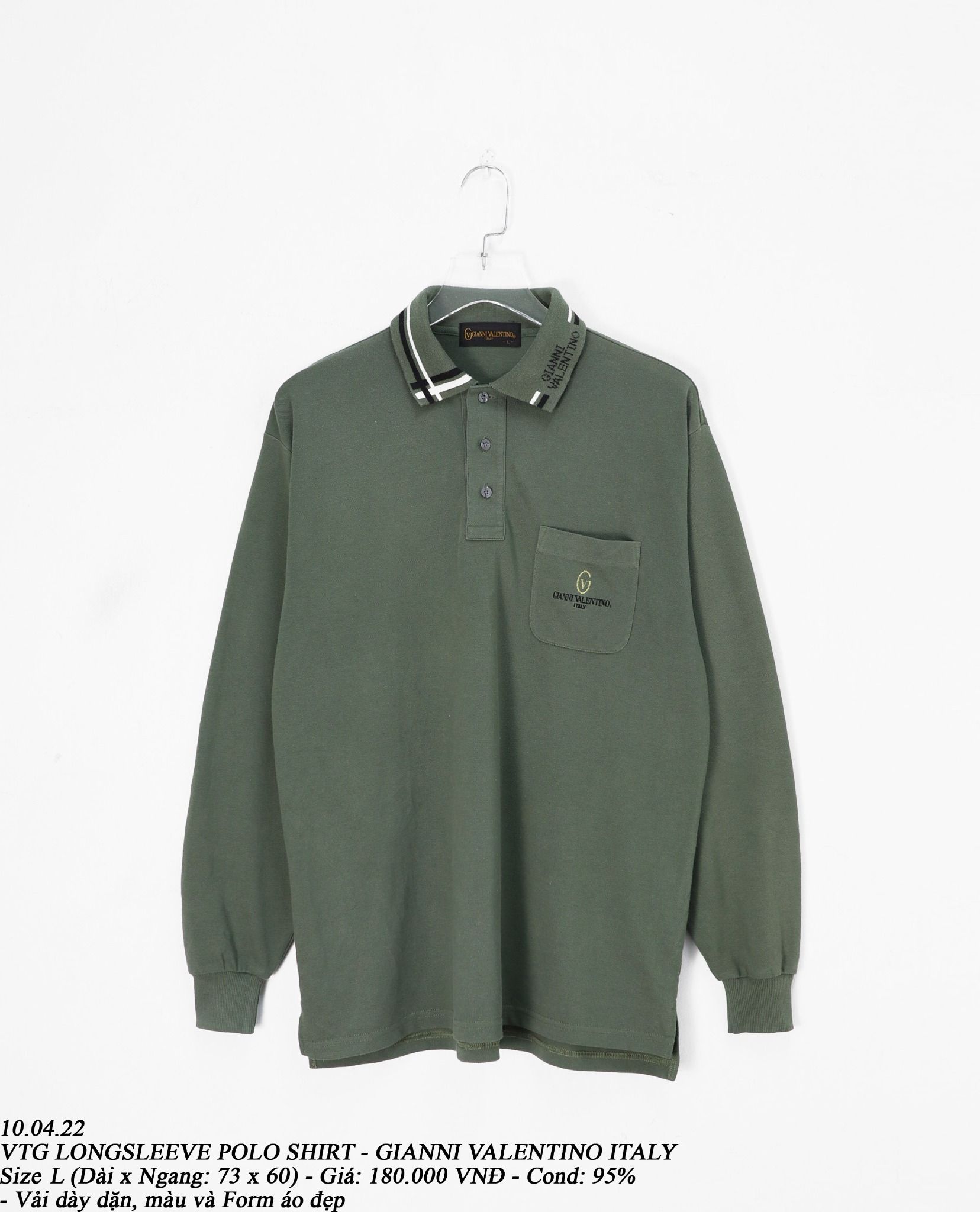 10.04.22 - VTG LONGSLEEVE POLO SHIRT - GIANNI VALENTINO ITALY