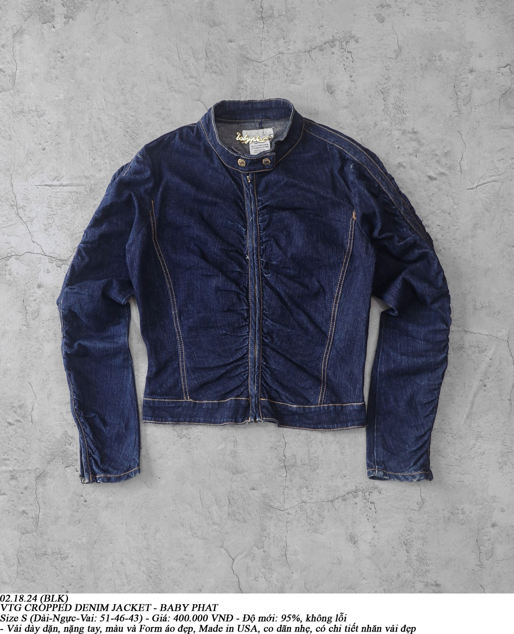 02.18.24 - VTG CROPPED DENIM JACKET - BABY PHAT