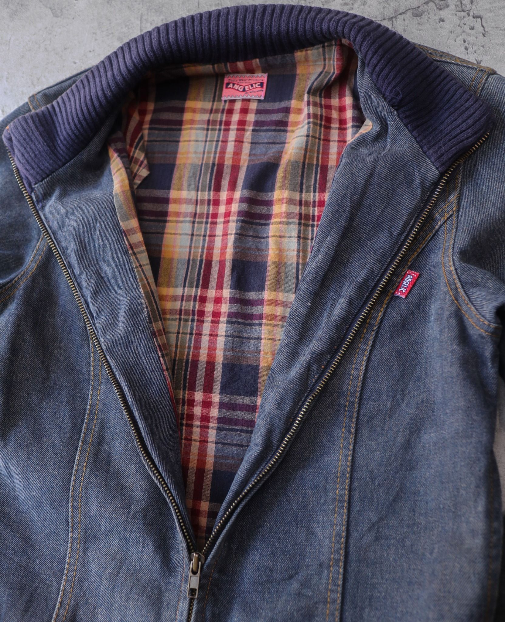 02.18.24 - VTG CROPPED DENIM BASEBALL JACKET - ANGELIC