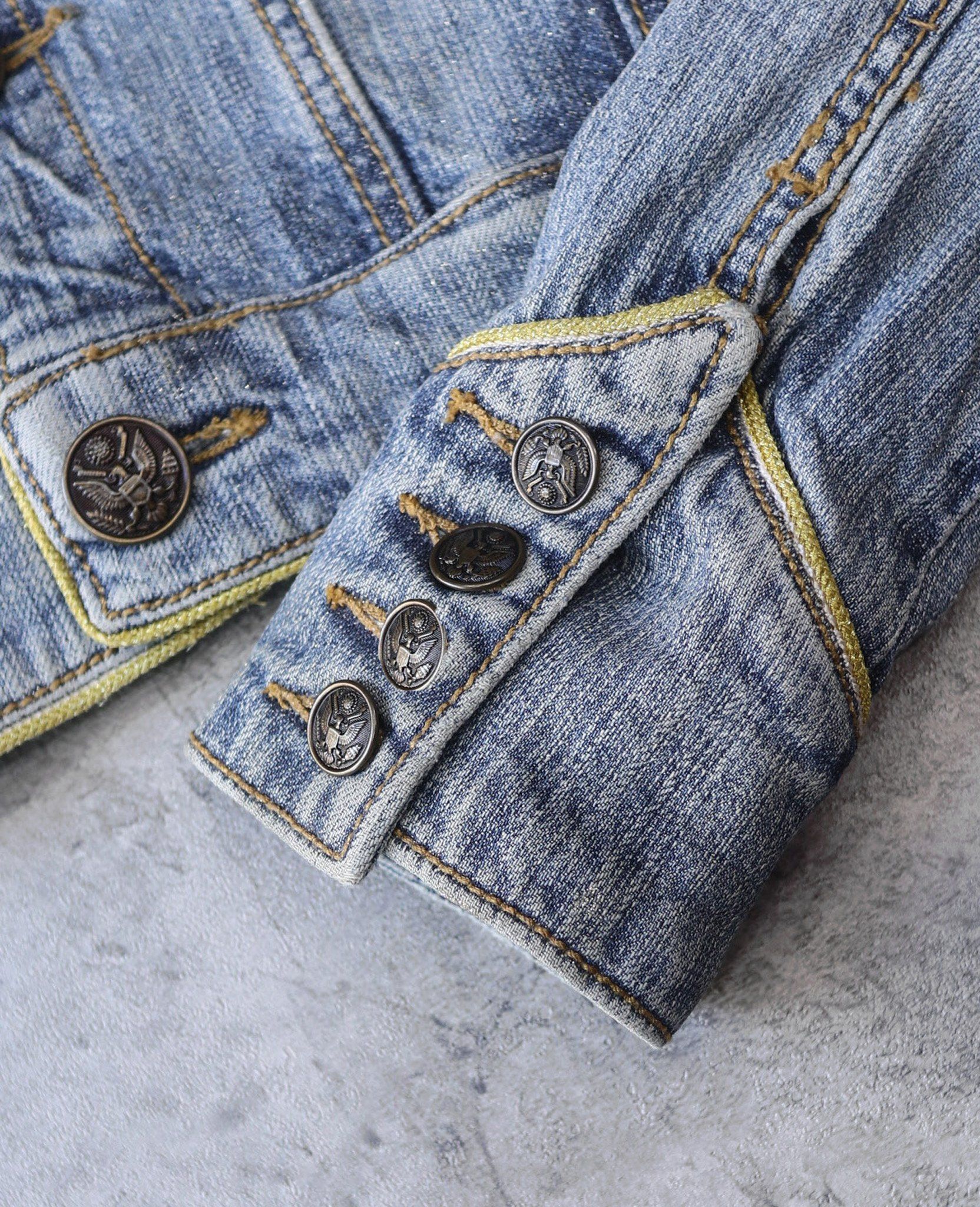 02.18.24 - VTG CROPPED MILITARY DENIM JACKET - CECIL McBEE