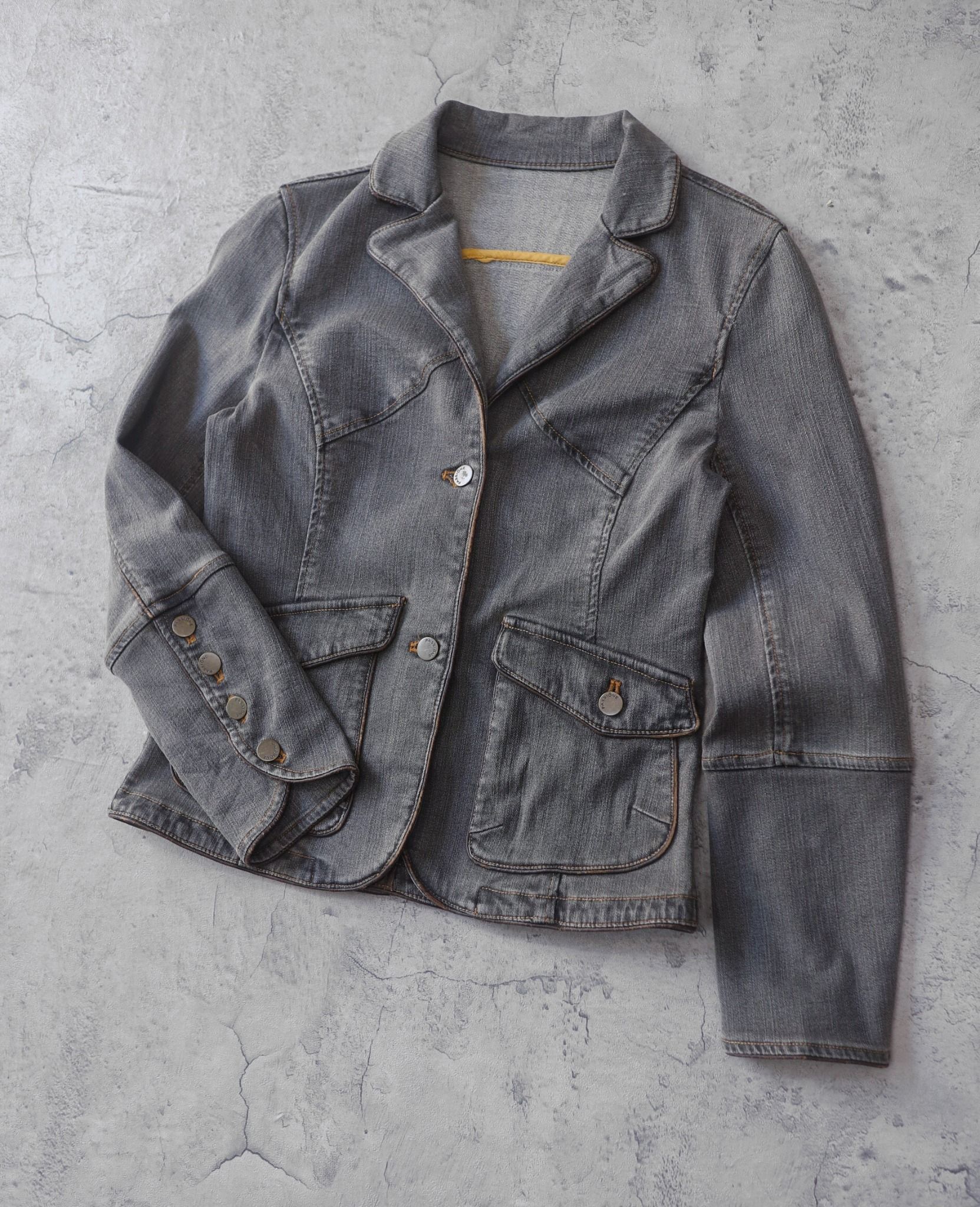 02.18.24 - VTG CROPPED DENIM BLAZER JACKET - PASSIONE