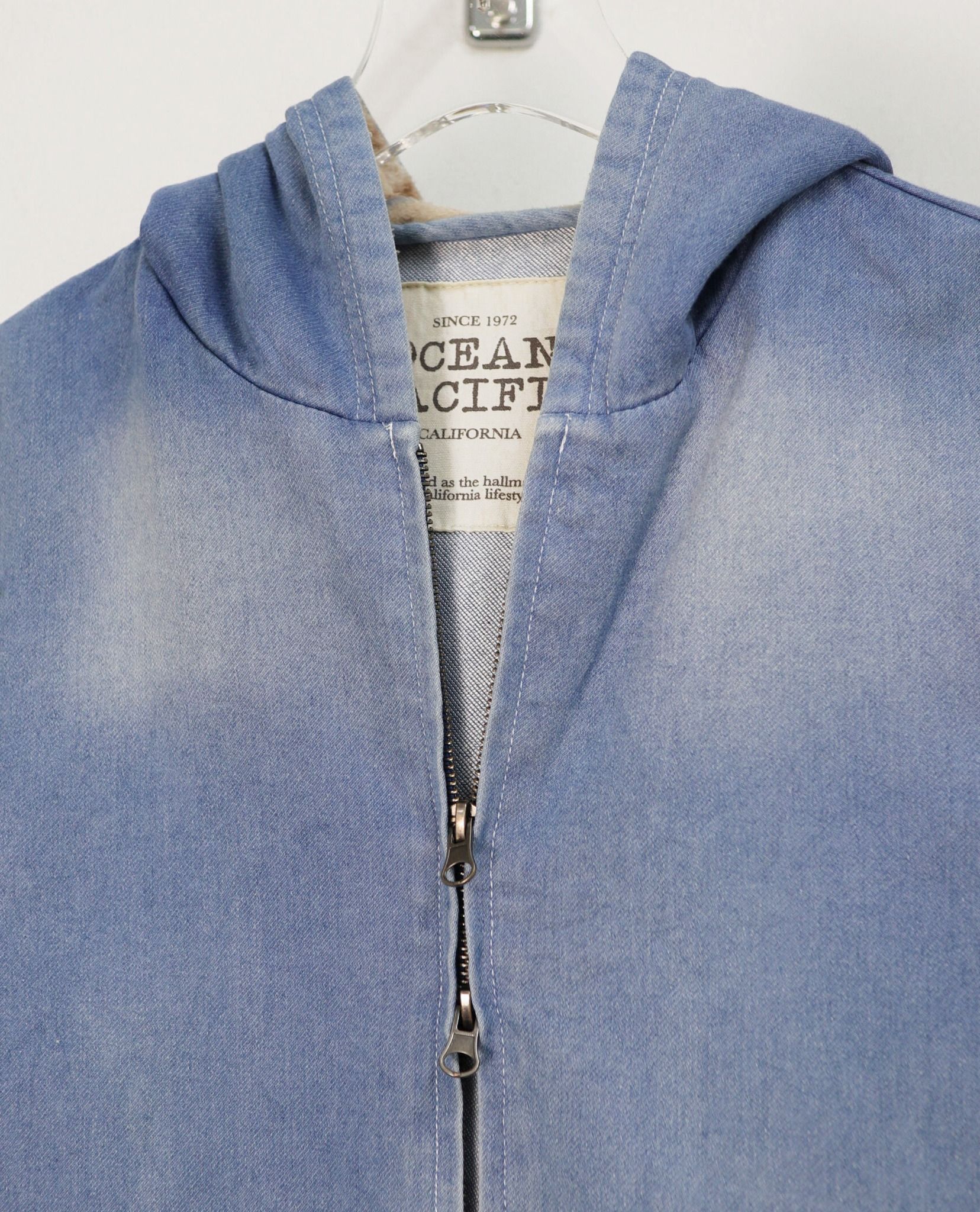 10.02.22 - VTG INDIGO WASH ZIP UP HOODIE - OCEAN PACIFIC