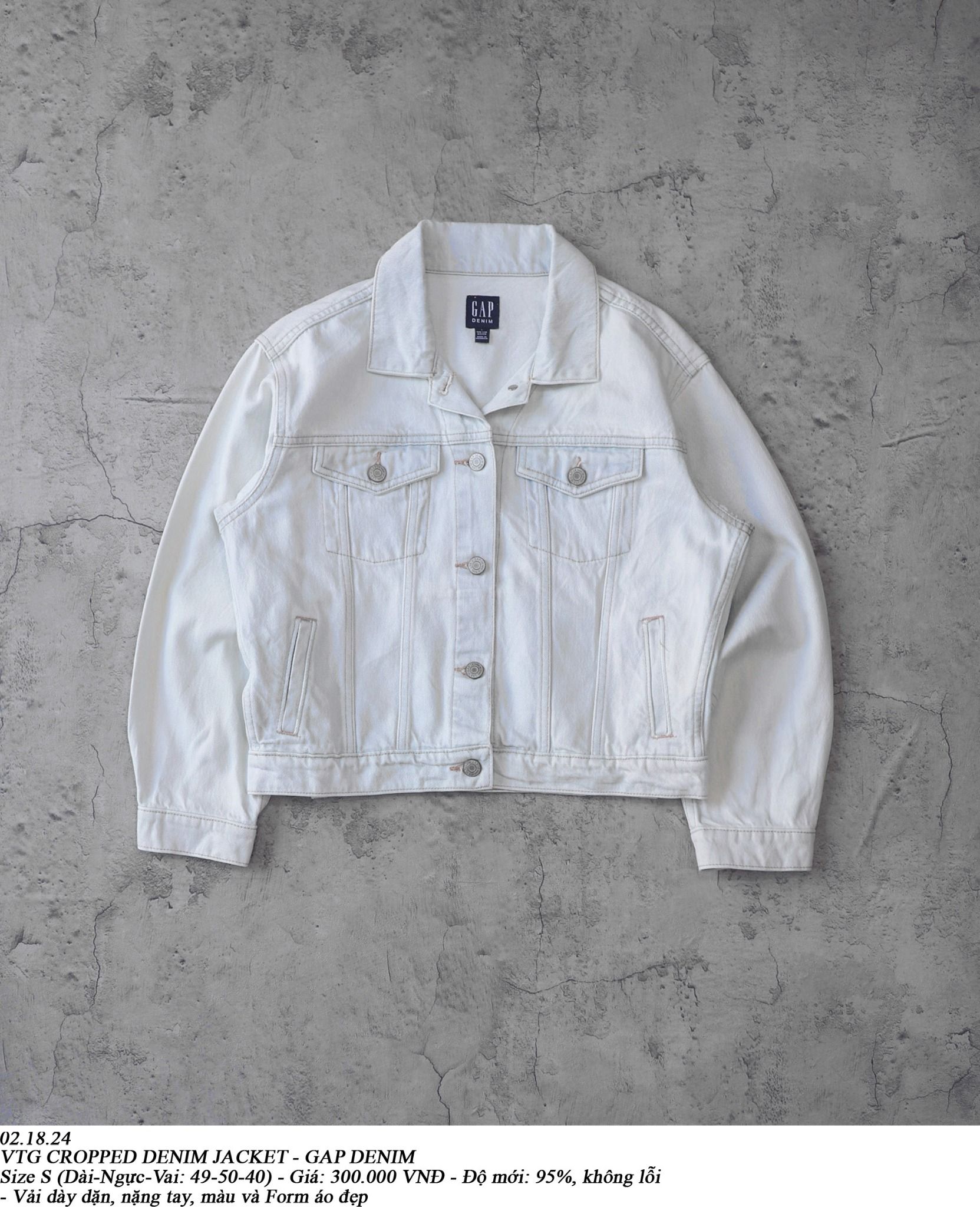 02.18.24 - VTG CROPPED DENIM JACKET - GAP DENIM