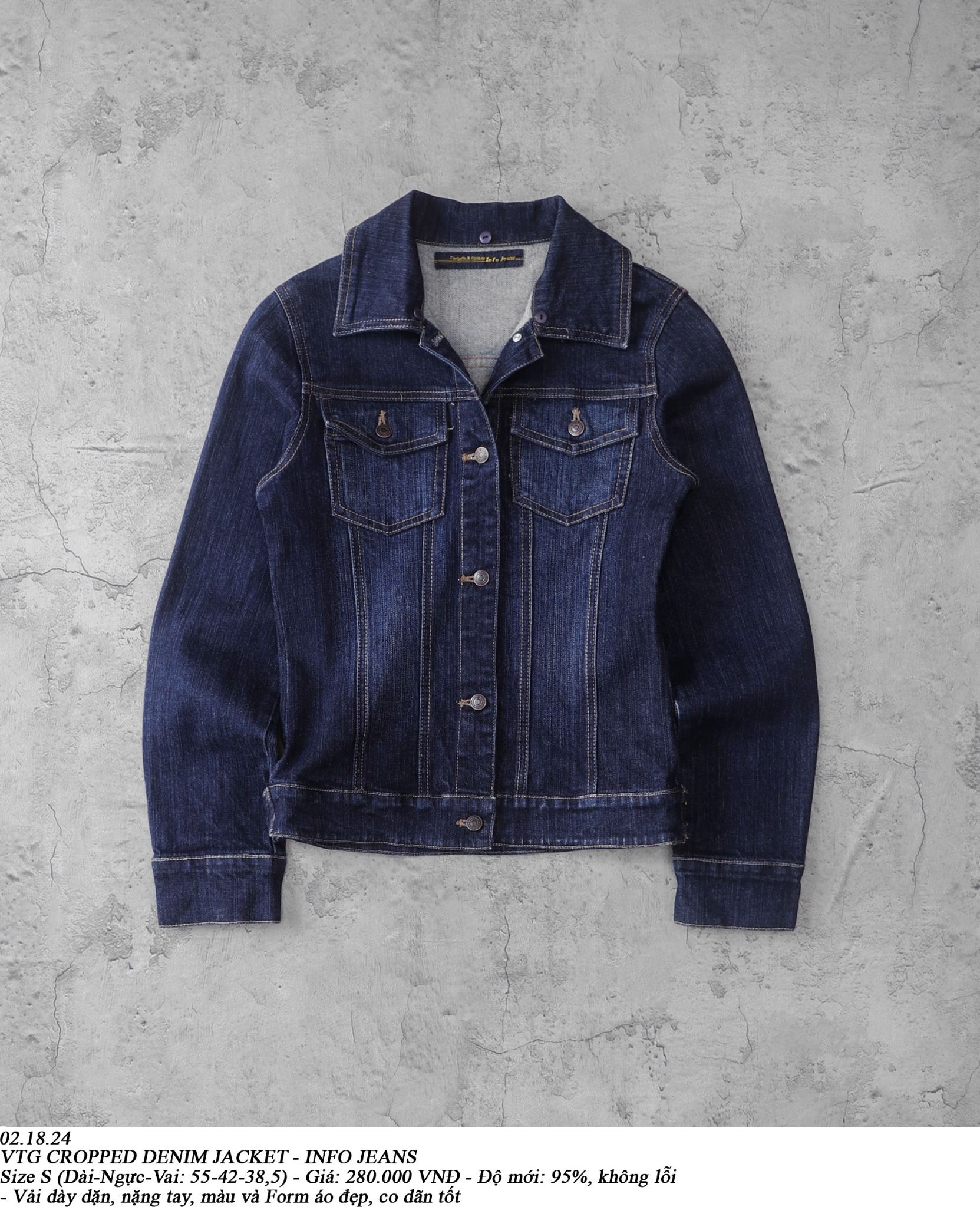 02.18.24 - VTG CROPPED DENIM JACKET - INFOR JEANS
