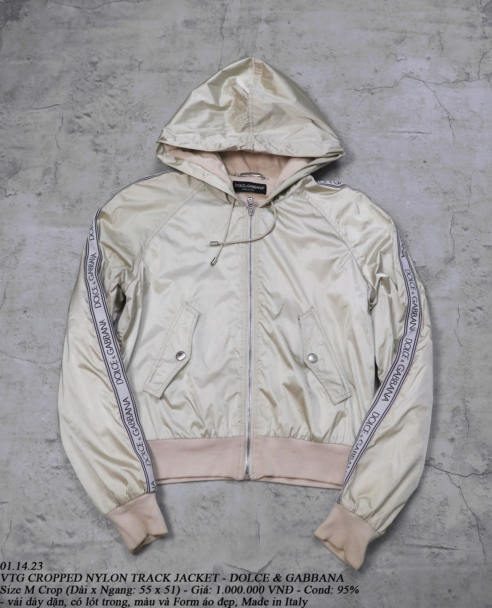 01.14.23 - VTG CROPPED NYLON TRACK JACKET - DOLCE & GABBANA