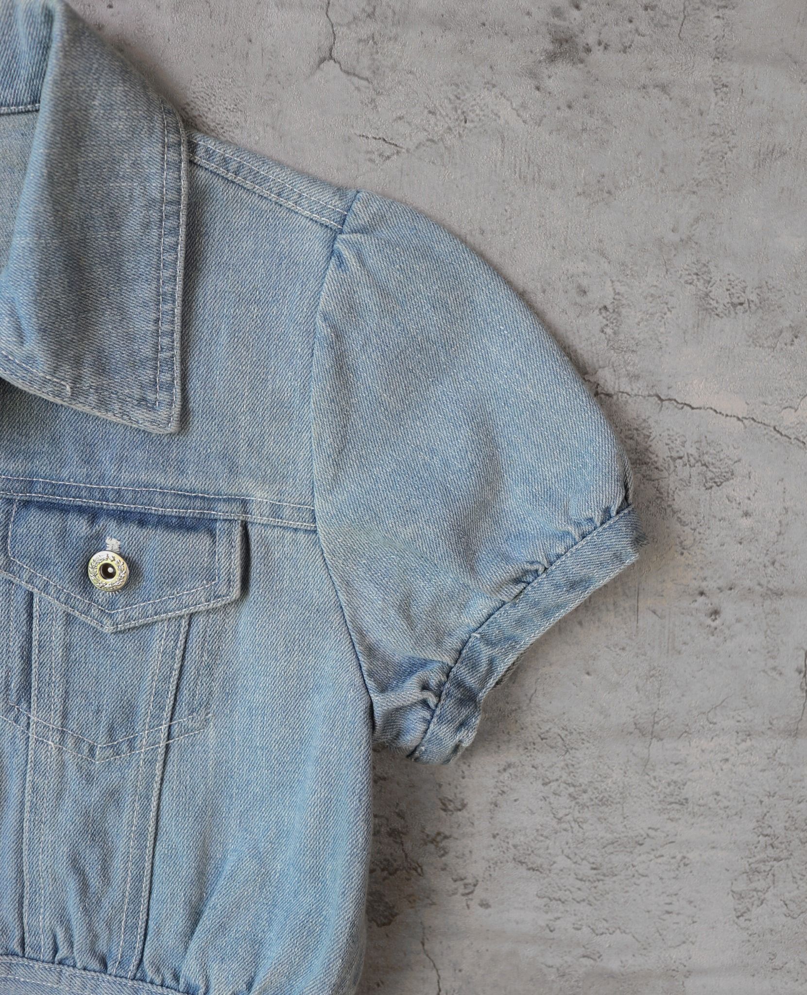 10.18.23 - VTG CROPPED SS DENIM JACKET - PINKY GIRLS