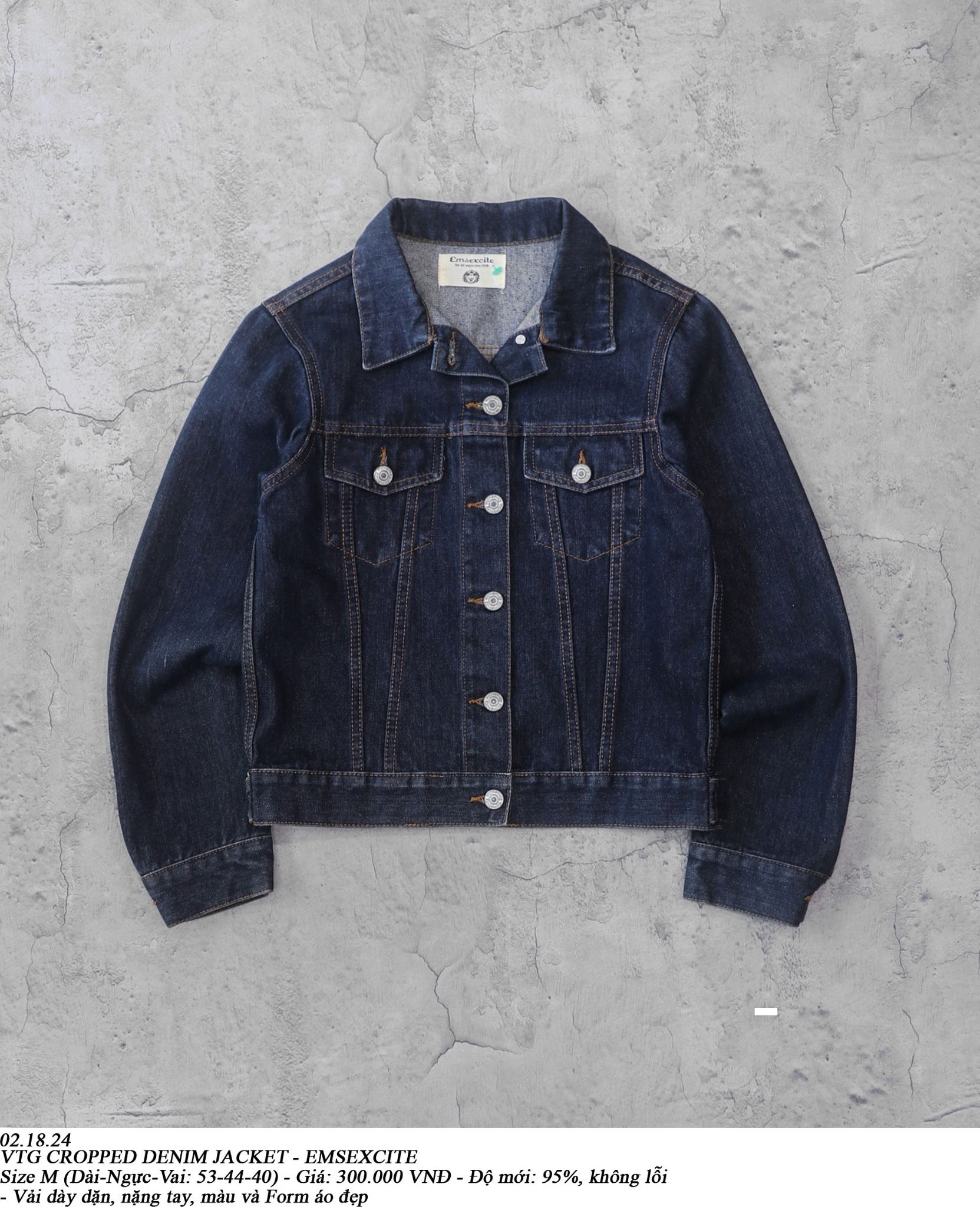 02.18.24 - VTG CROPPED DENIM JACKET - EMSEXCITE