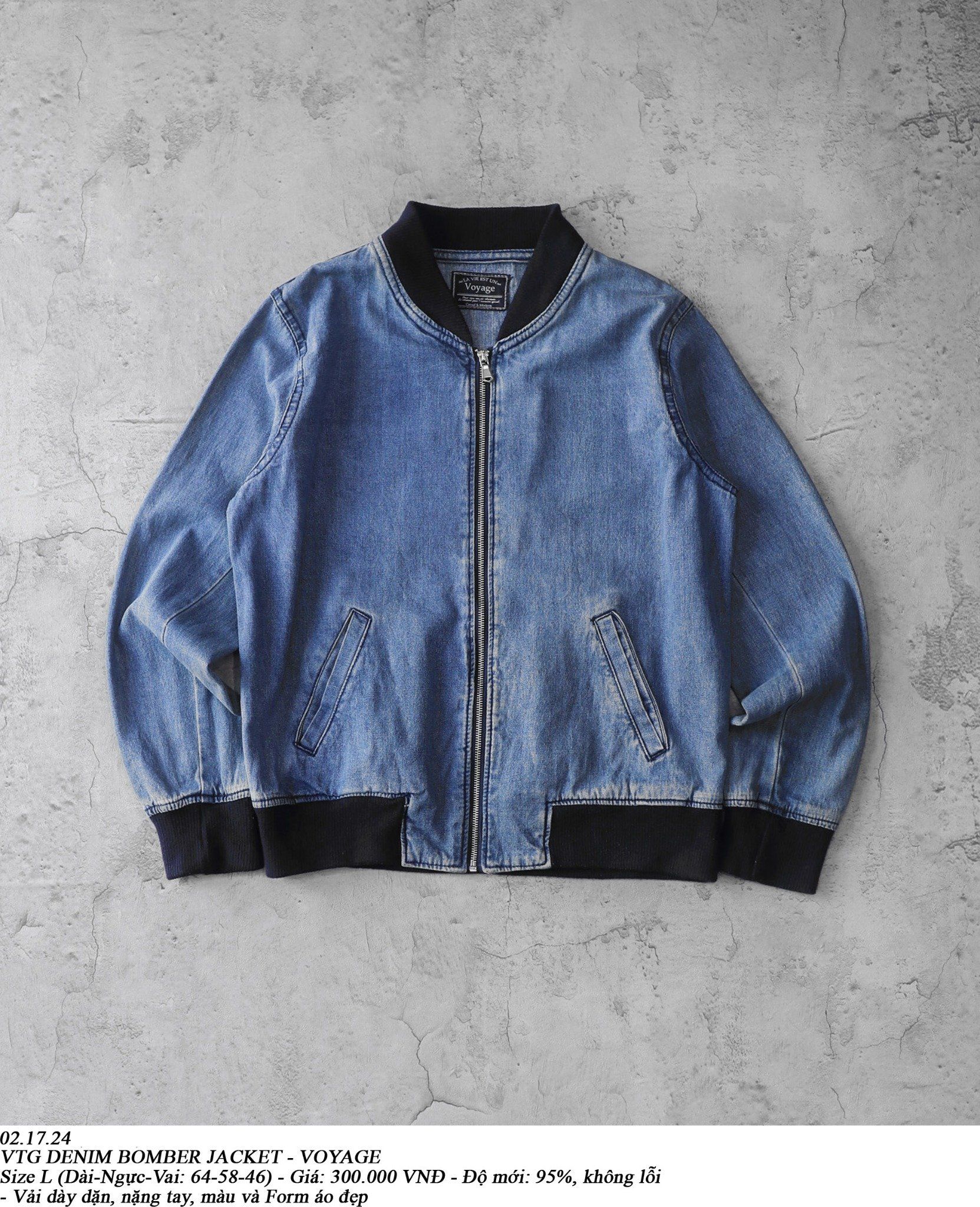 02.17.24 - VTG DENIM BOMBER JACKET - VOYAGE