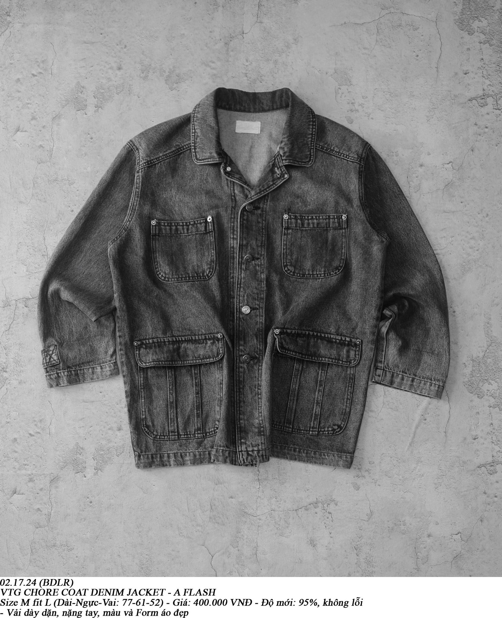 02.17.24 - VTG CHORE COAT DENIM JACKET - A FLASH