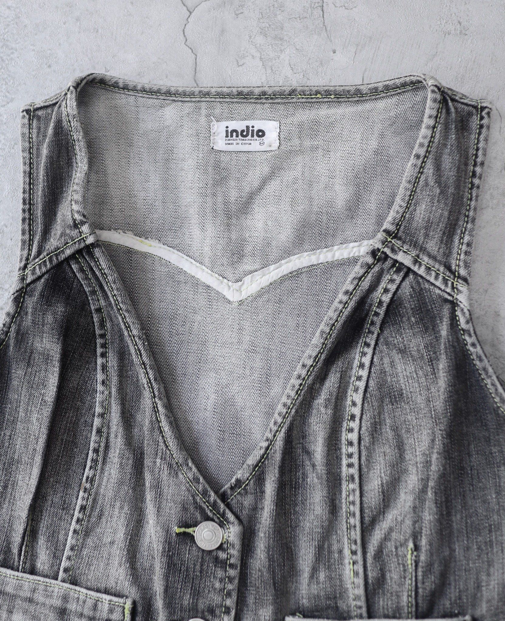 02.17.24 - VTG WAISTCOAT DENIM VEST JACKET - INDIO