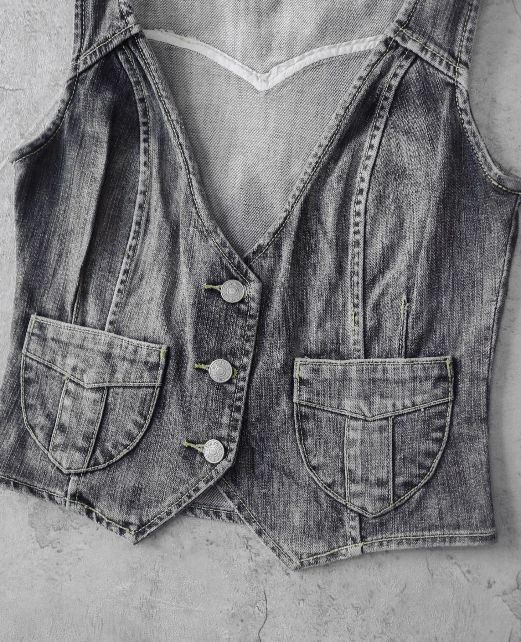 02.17.24 - VTG WAISTCOAT DENIM VEST JACKET - INDIO