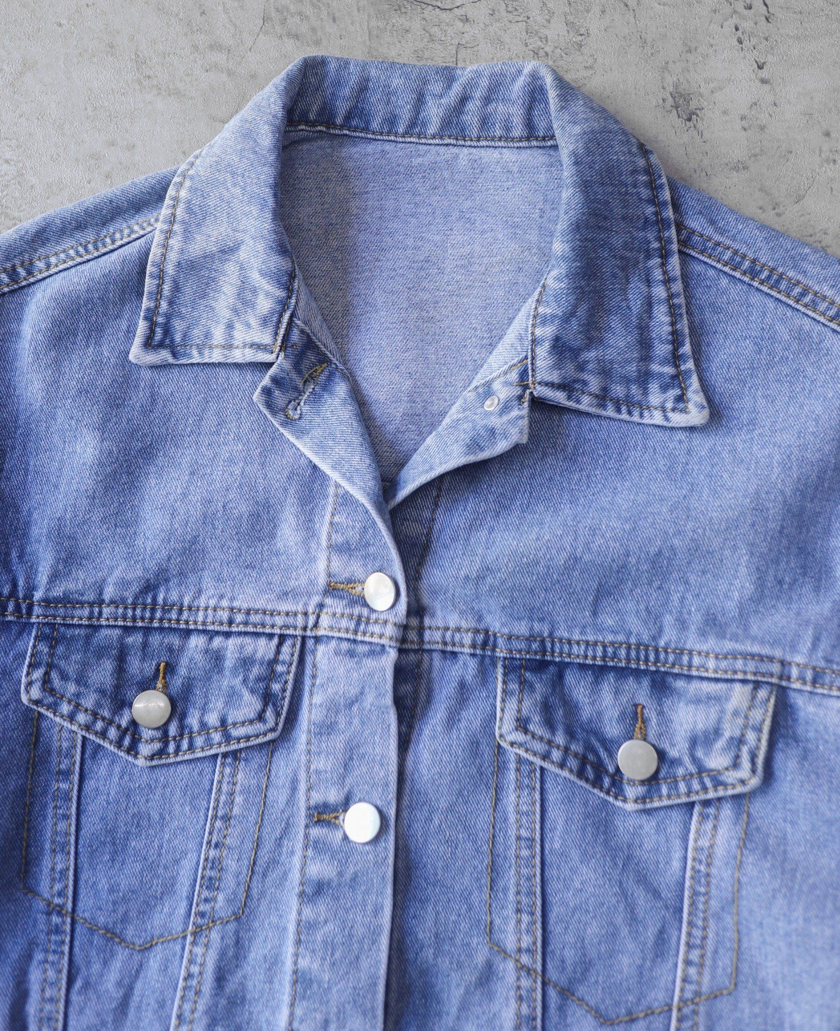 02.15.24 - VTG CROPPED DENIM JACKET - GRL