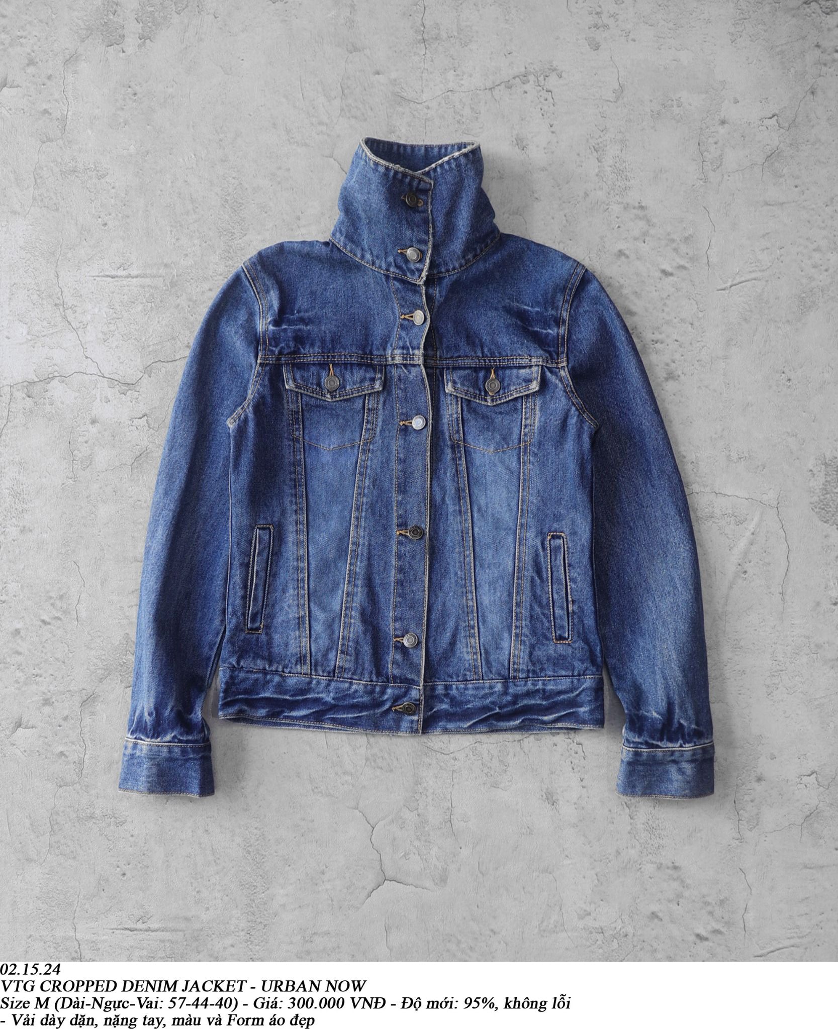 02.15.24 - VTG CROPPED DENIM JACKET - URBAN NOW