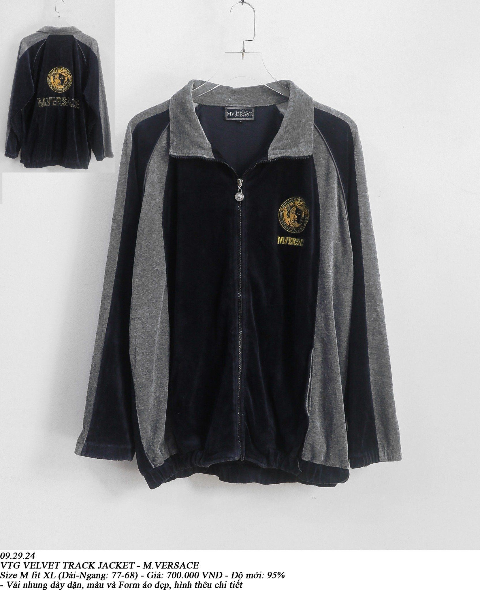 09.29.24 - VTG VELVET TRACK JACKET - M.VERSACE