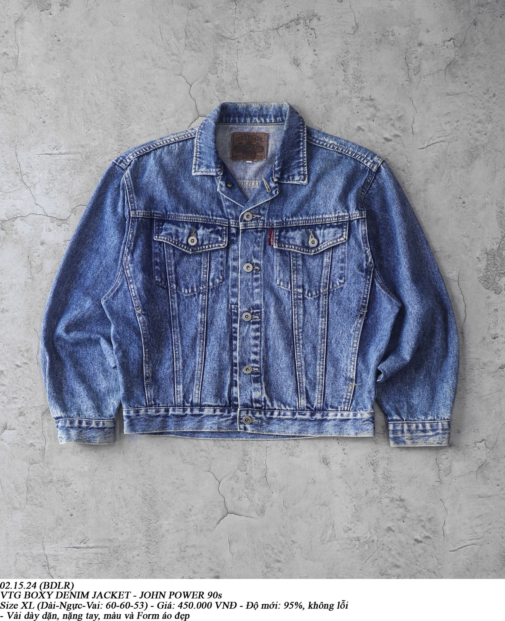 02.15.24 - VTG BOXY DENIM JACKET - JOHN POWER 90s