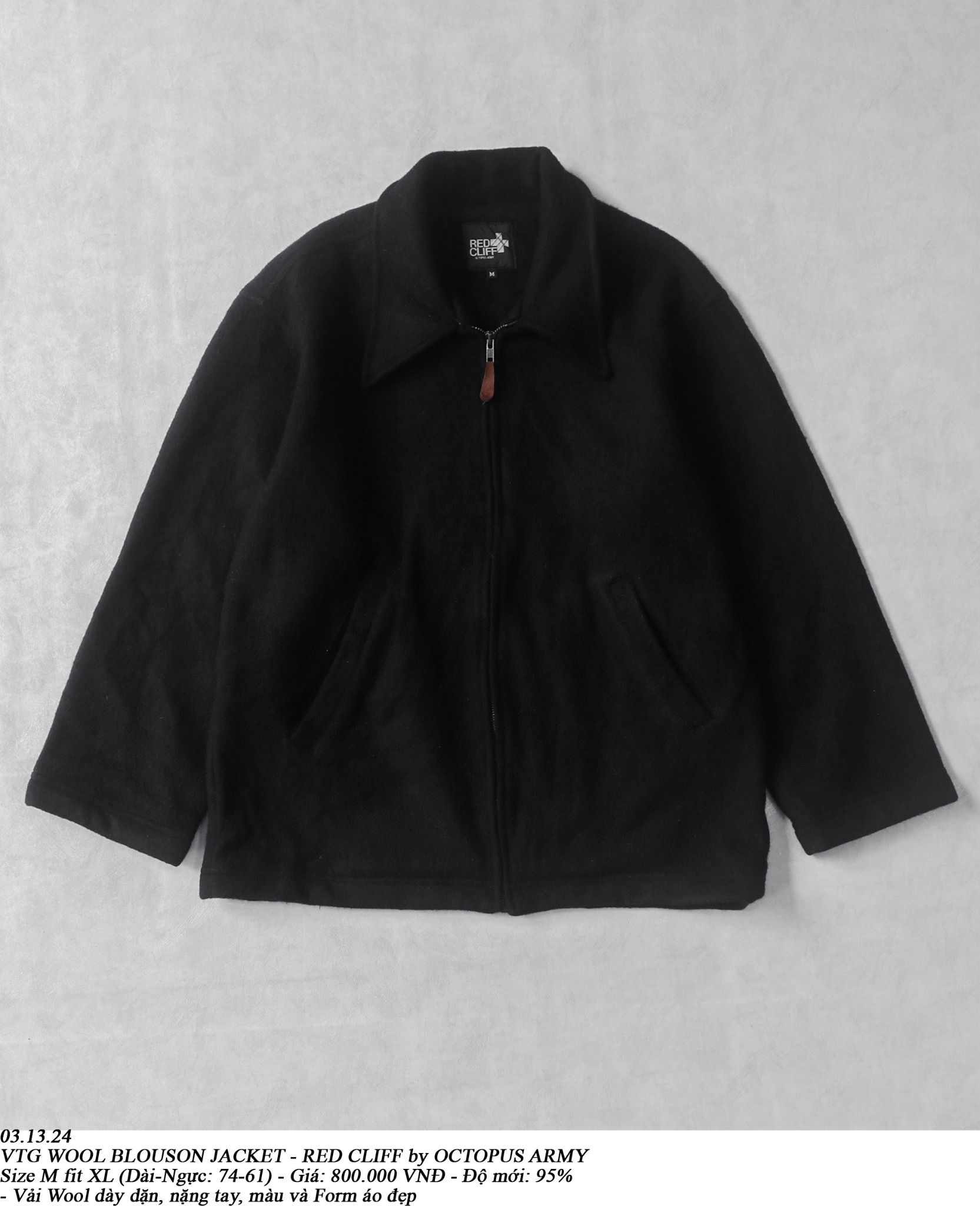 03.13.24 - VTG WOOL BLOUSON JACKET - RED CLIFF by OCTOPUS ARMY