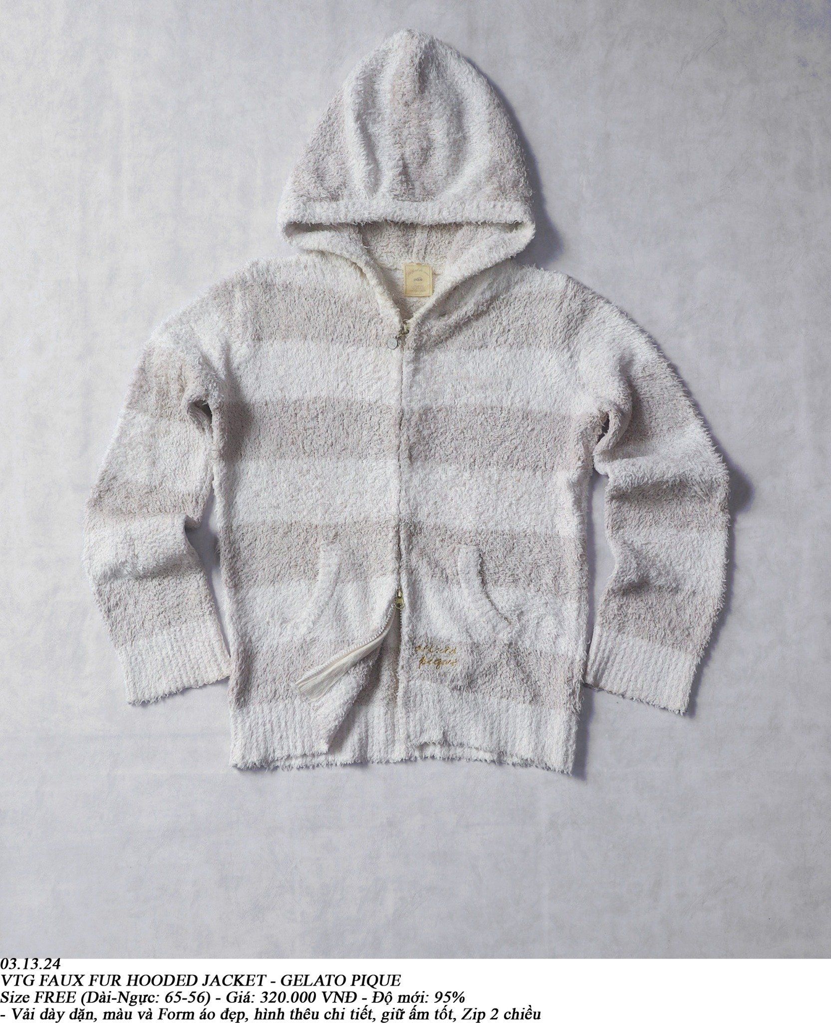 03.13.24 - VTG FAUX FUR HOODED JACKET - GELATO PIQUE
