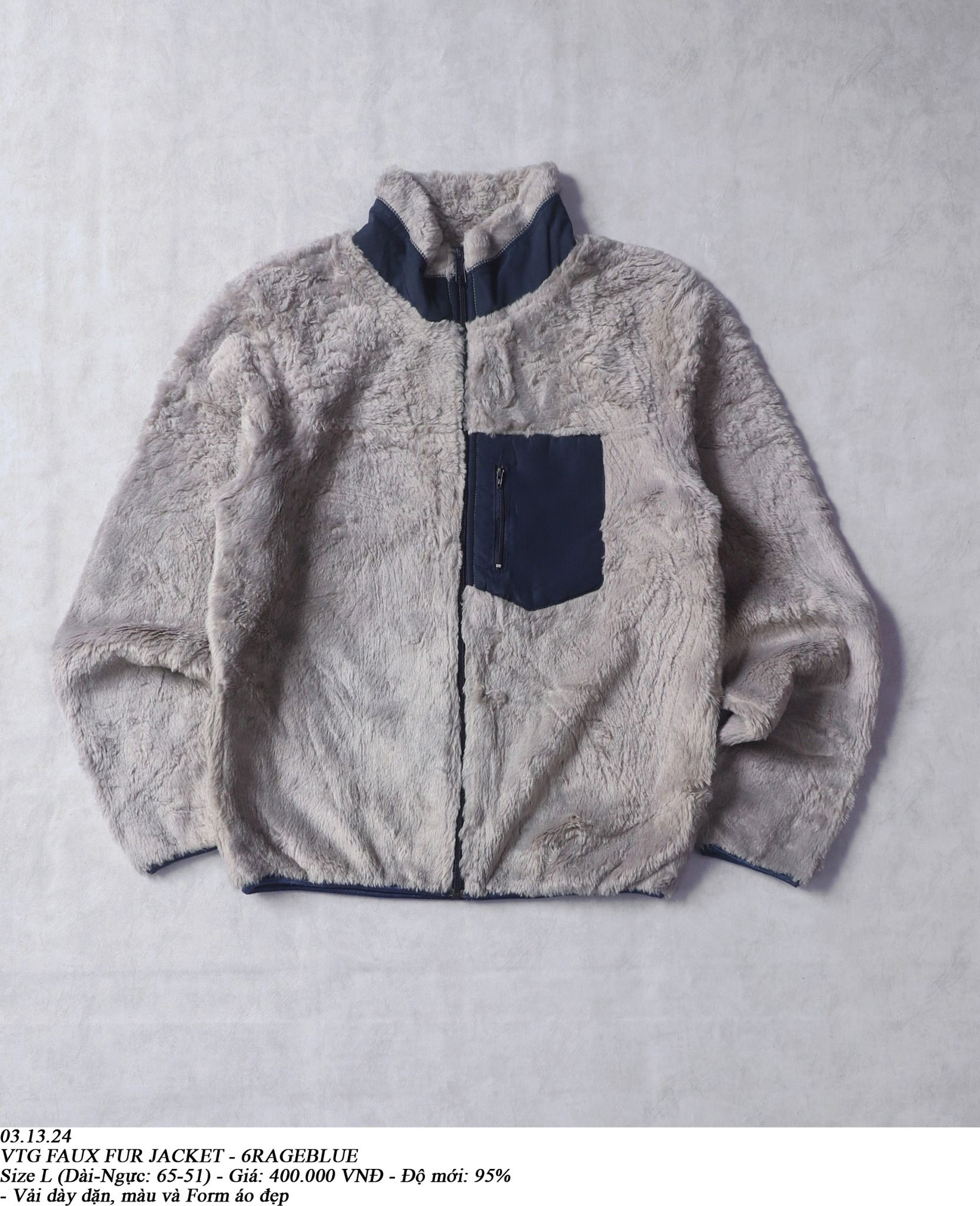 03.13.24 - VTG FAUX FUR JACKET - 6RAGEBLUE