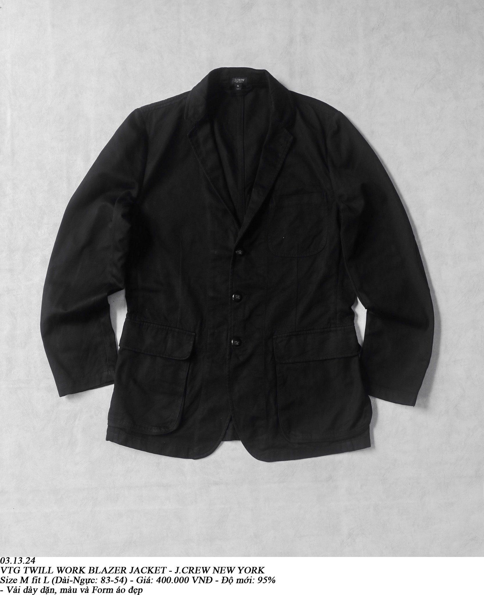 03.13.24 - VTG TWILL WORK BLAZER JACKET - J.CREW NEW YORK