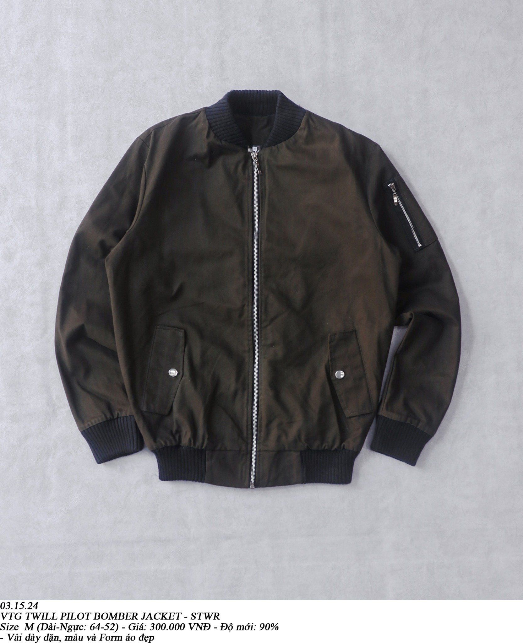 03.15.24 - VTG TWILL PILOT BOMBER JACKET - STWR