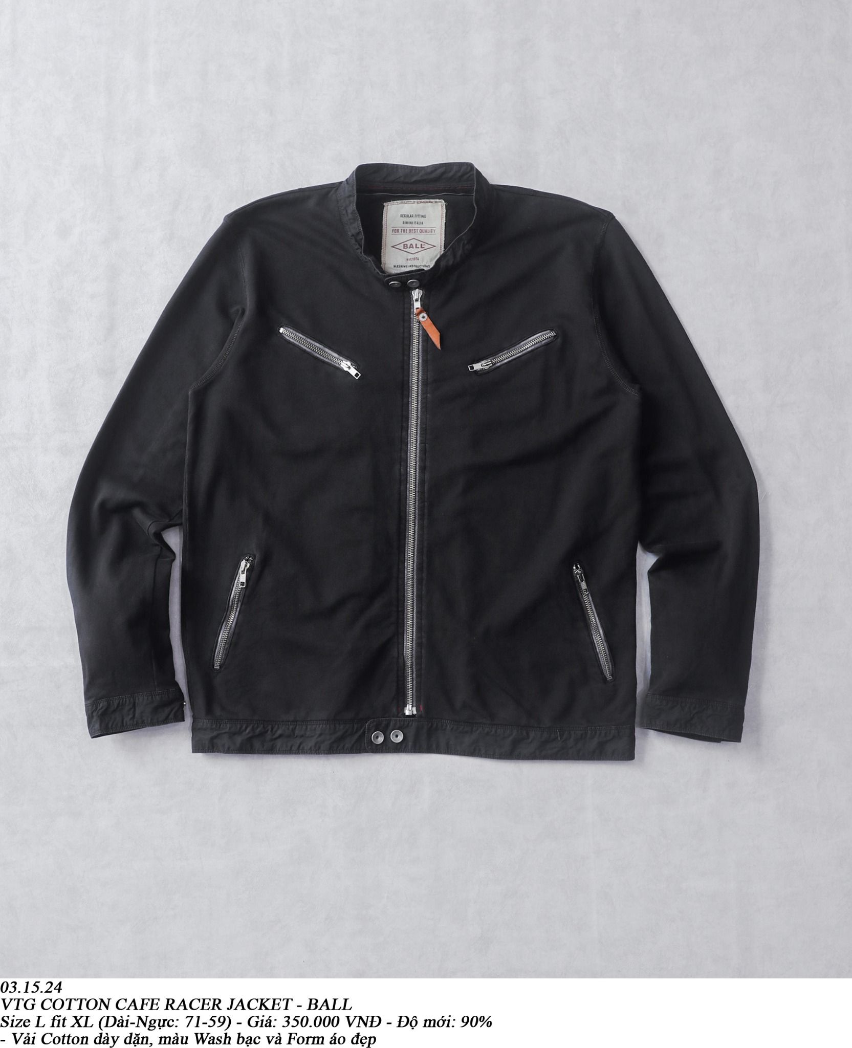 03.15.24 - VTG COTTON CAFE RACER JACKET - BALL