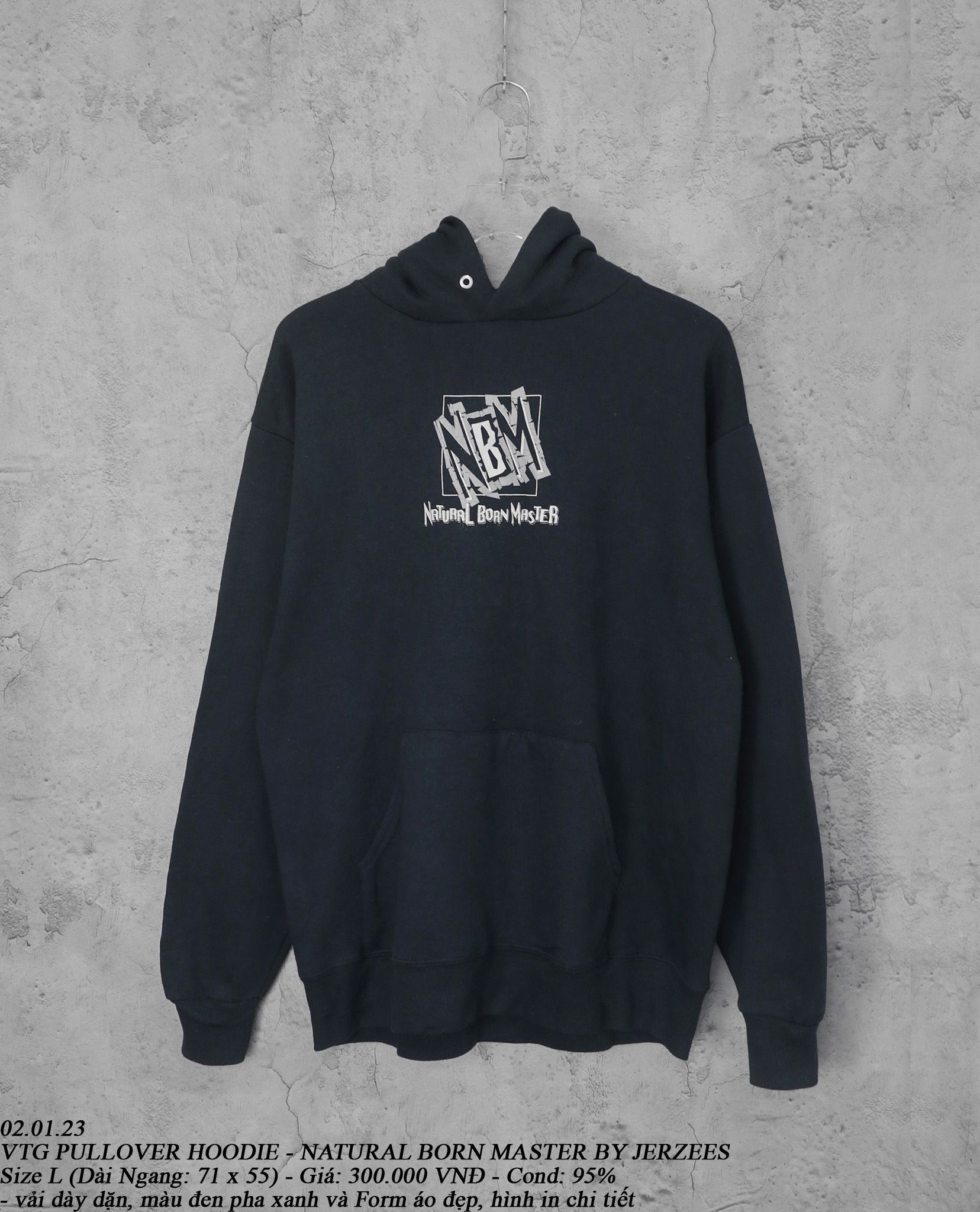 02.01.23 - VTG PULLOVER HOODIE - NATURAL BORN MASTER BY JERZEES