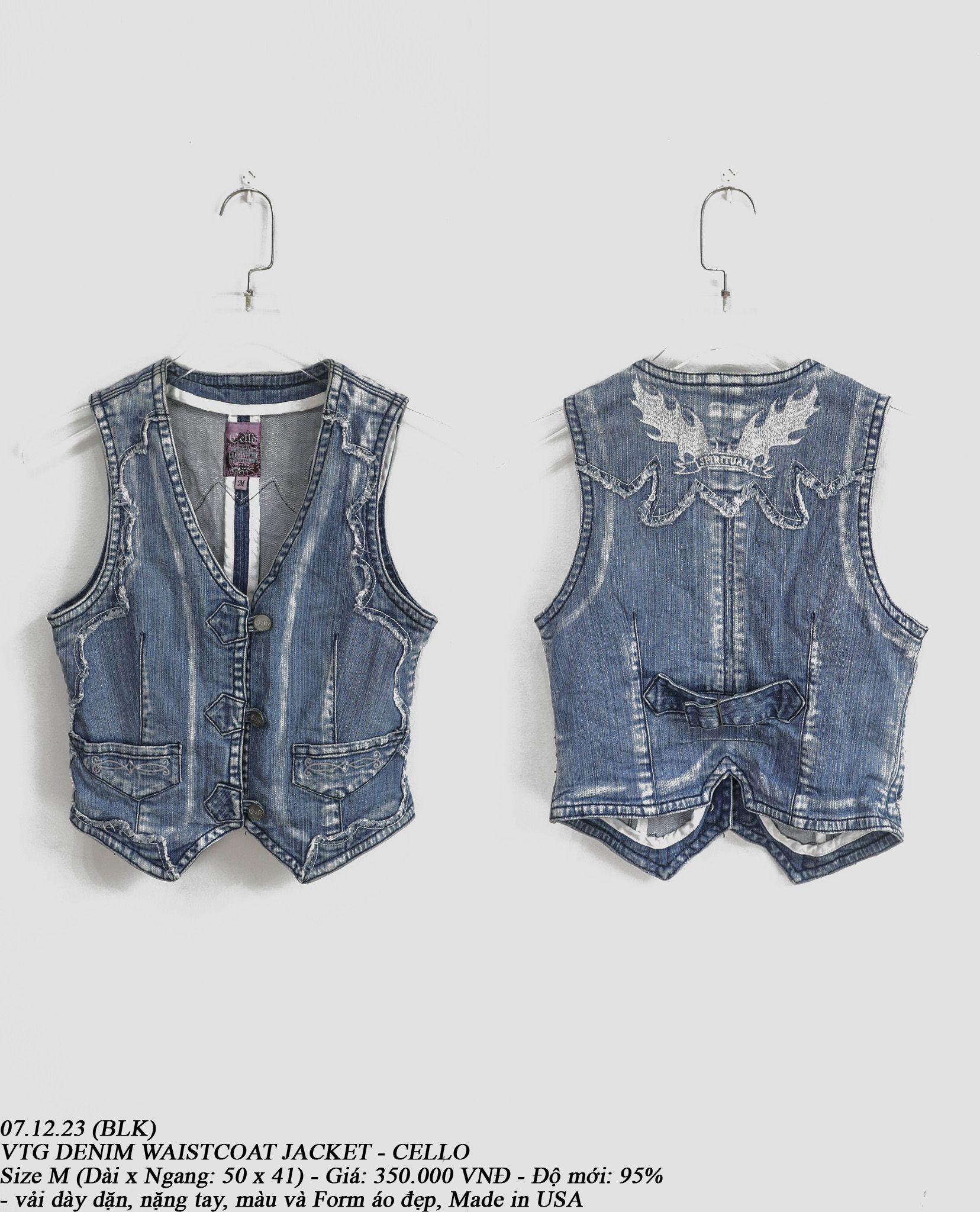 07.12.23 - DENIM WAISTCOAT JACKET - CELLO