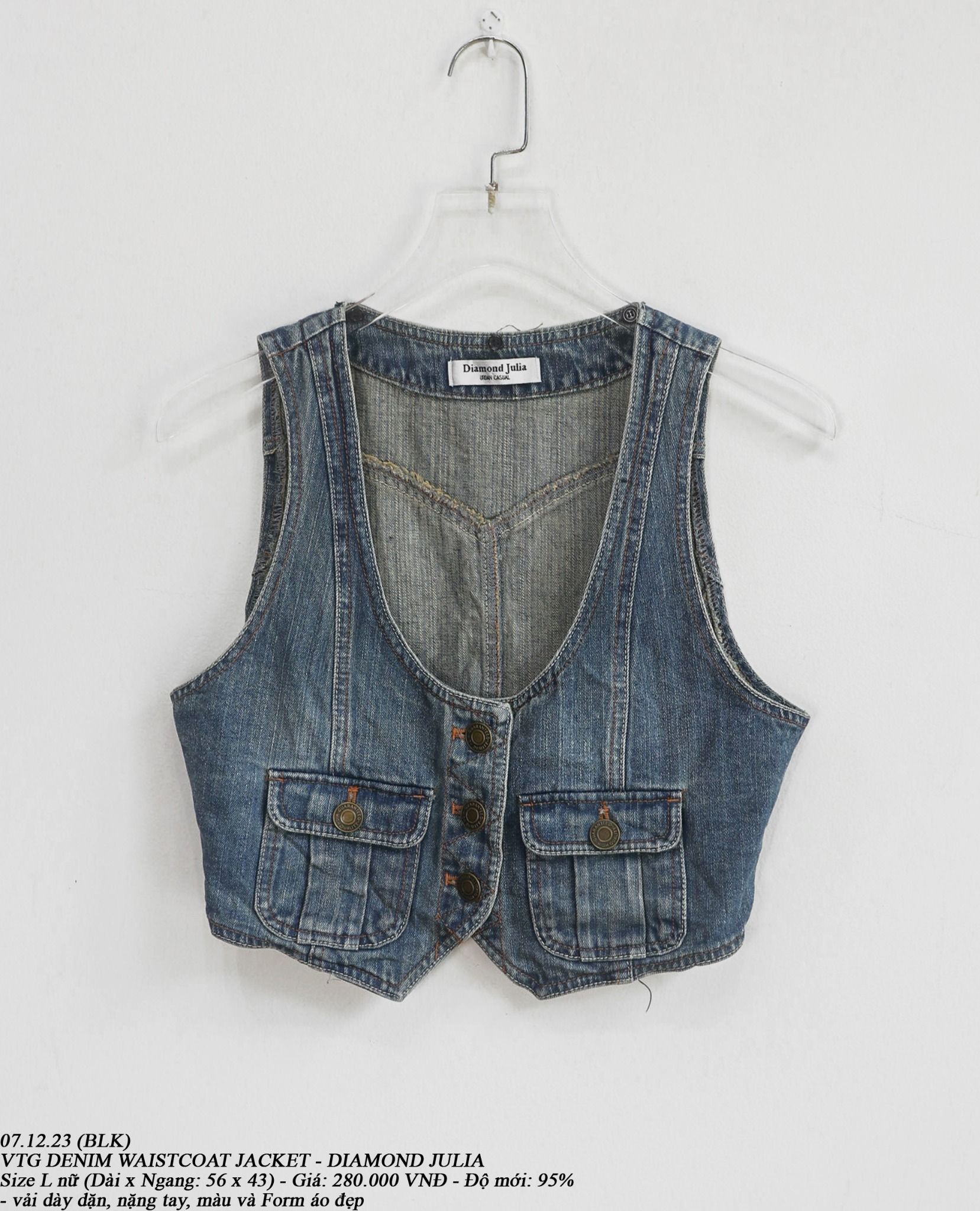 07.12.23 - DENIM WAISTCOAT JACKET - DIAMOND JULIA