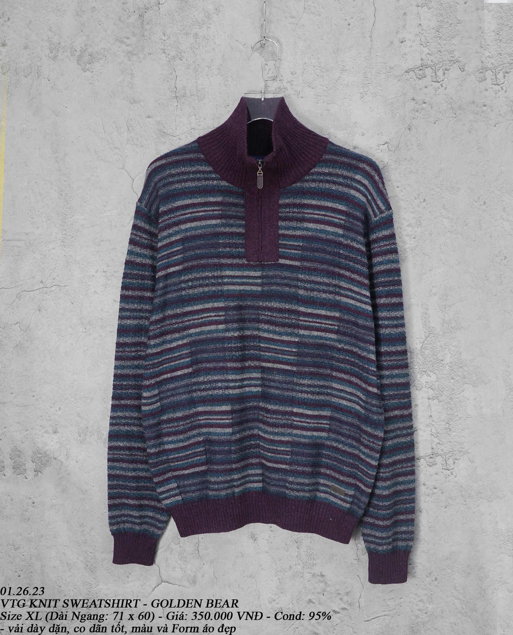 01.26.23 - VTG KNIT SWEATSHIRT - GOLDEN BEAR