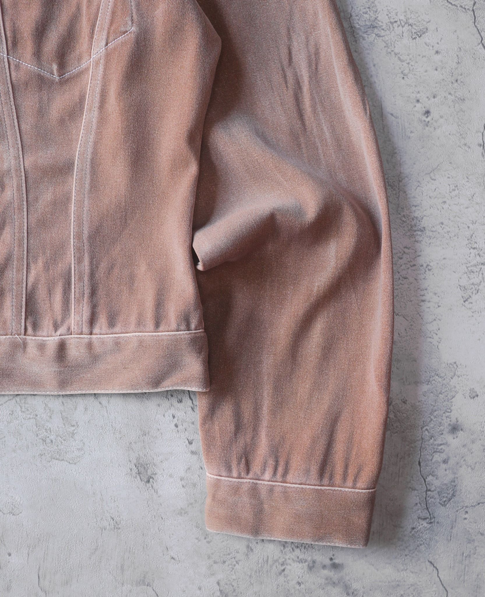 03.20.24 - VTG CROPPED SUEDE TRUCKER JACKET - SNAP & JEANS
