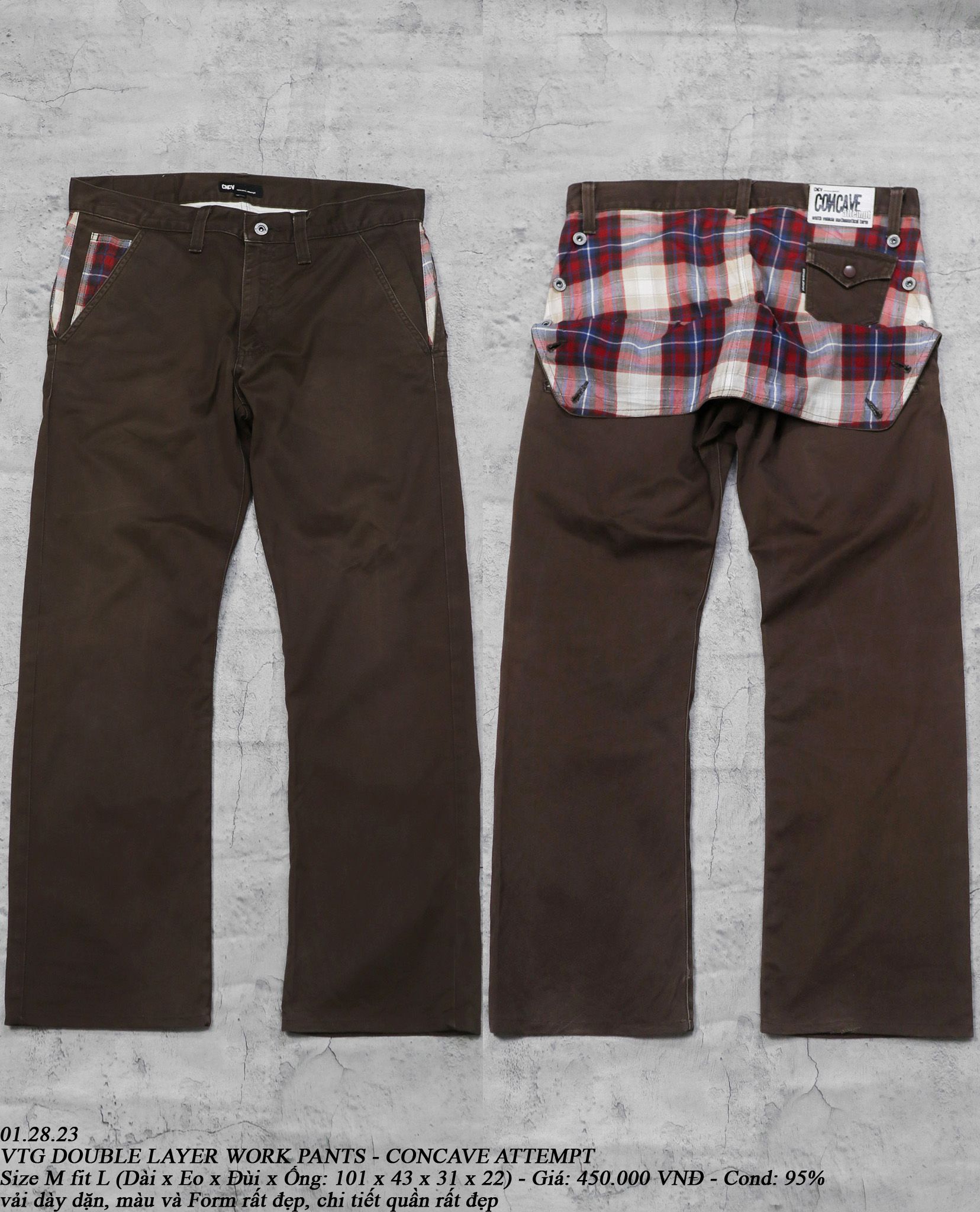 01.28.23 - VTG DOUBLE LAYER WORK PANTS - CONCAVE ATTEMPT